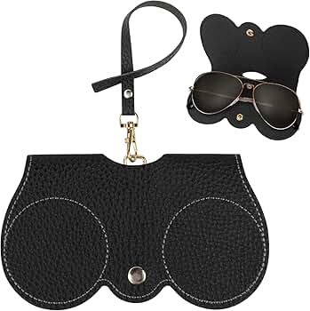 AMFUN 1 Pack Soft Leather Sunglasses Bag, Portable