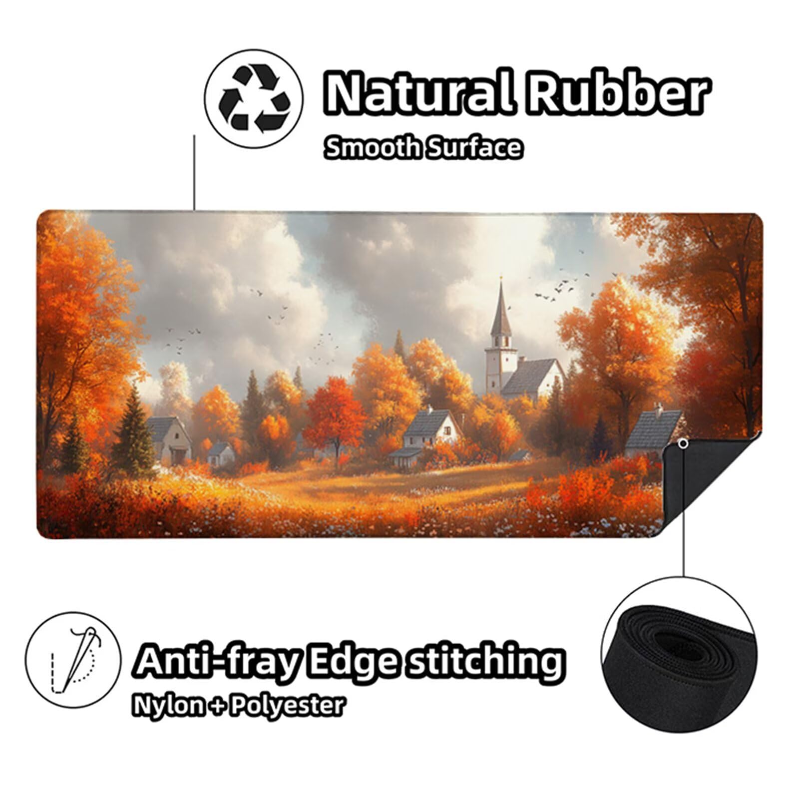 Podkładka pod mysz do gier kolor pomarańczowy podkładka pod mysz XXL 1600 x 800 x 3 mm, podkładka pod mysz z krajobrazem podkładka na biurko duże ze zszytymi krawędziami do akcesoriów PC do gier