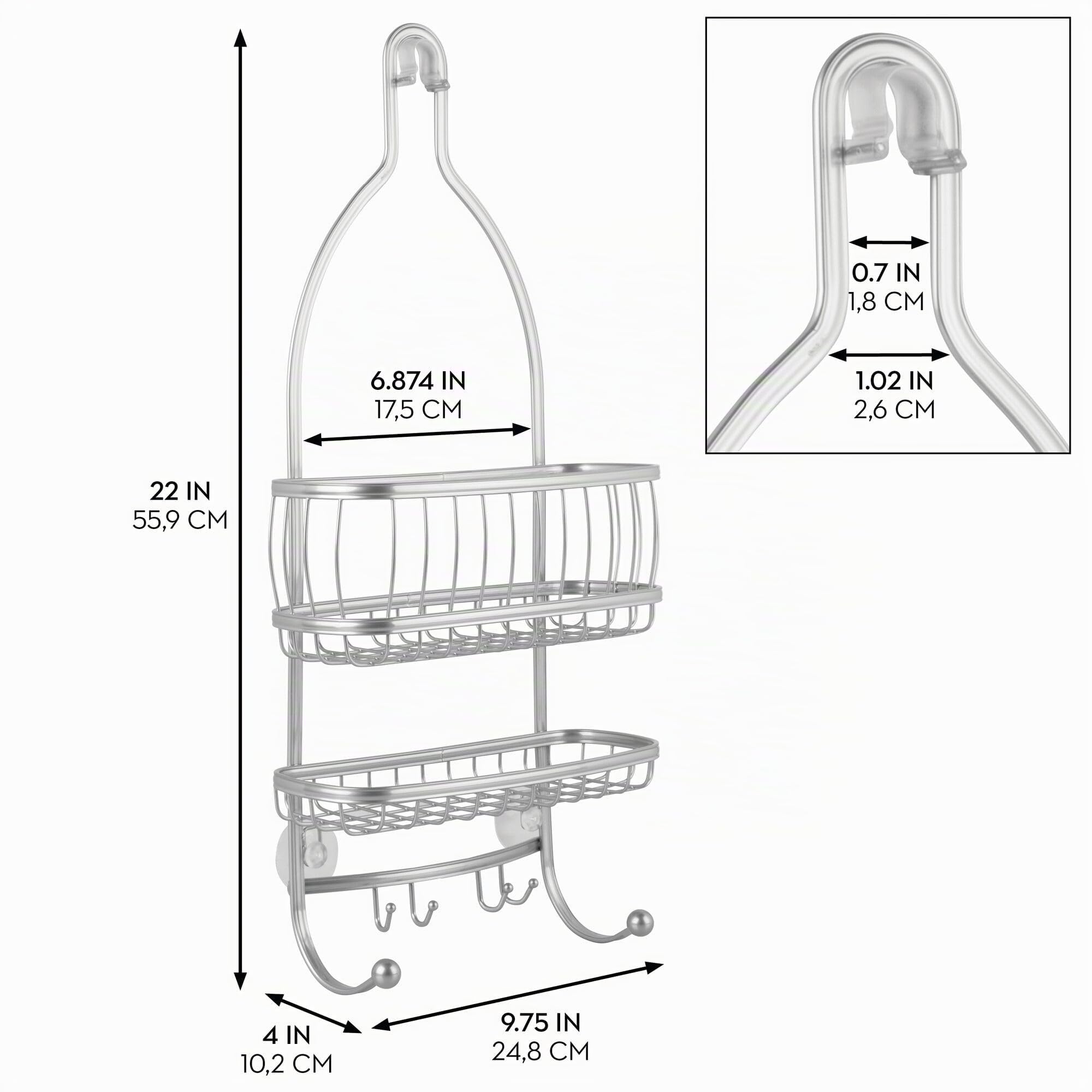 iDesign 61975EU York Lyra Serviteur de Douche Satin