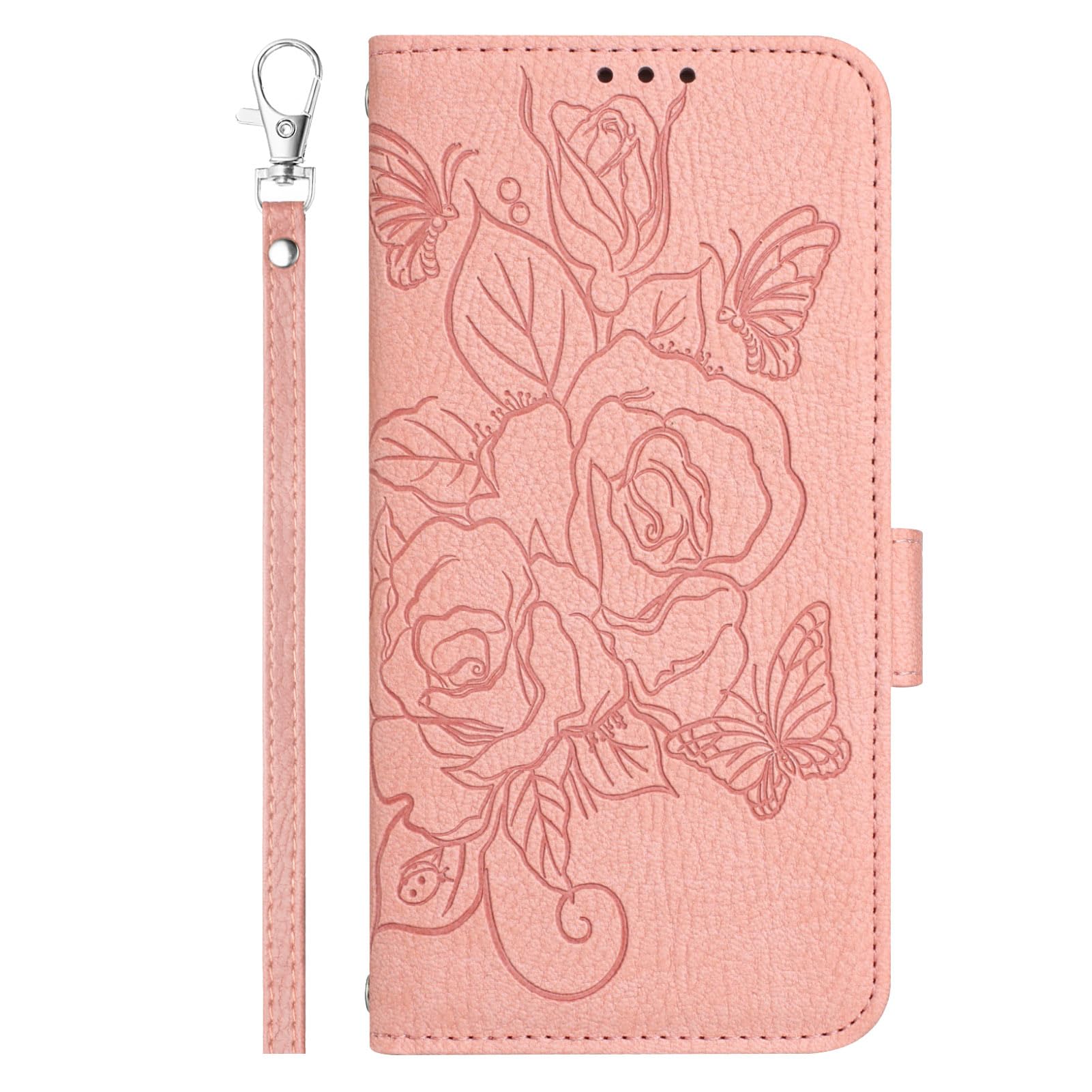 Norn Custodia A Portafoglio Per IPhone X/XS - Fiori E Cuori In Rilievo, Verde, Con Slot E Supporto - 4