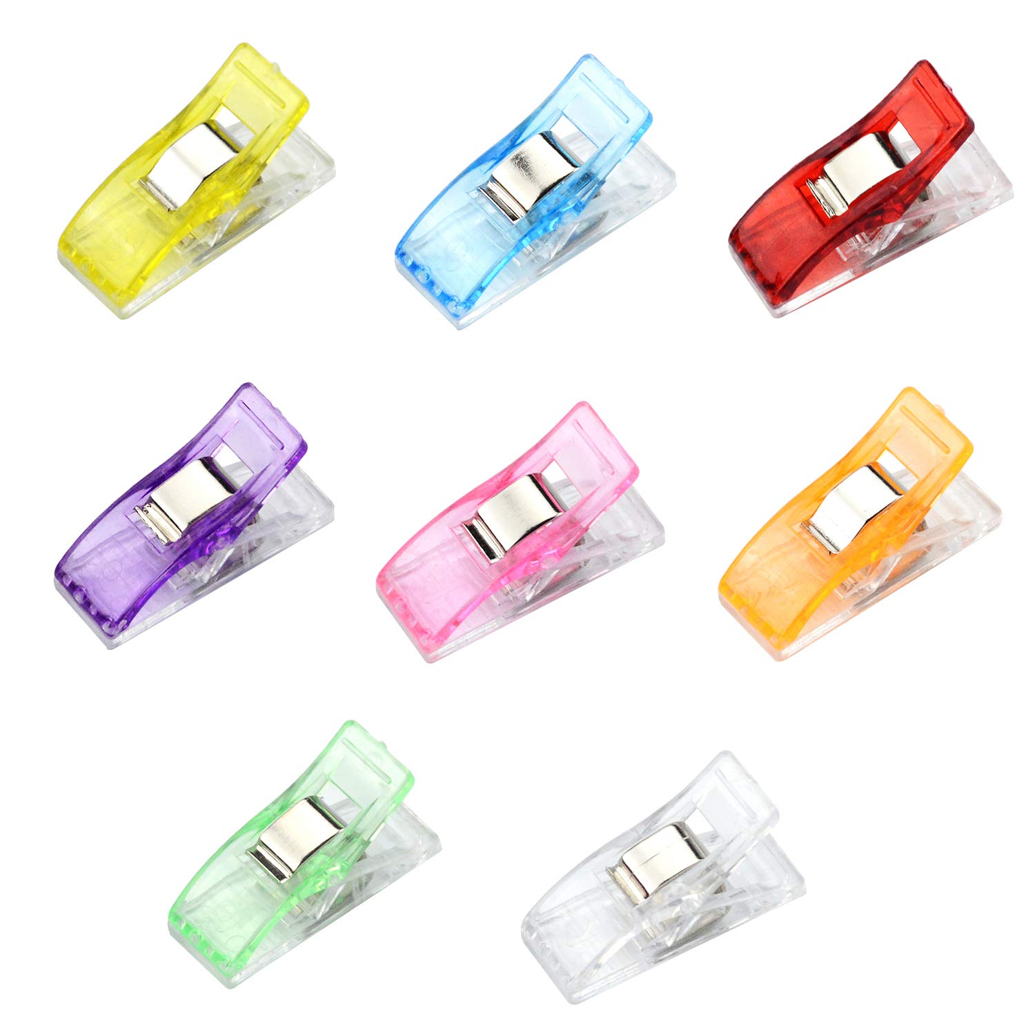 Royee 50 Pcs Sewing Clip Multi Color Plastic Holding Clamps for Sewing Crochet Knitting Quilting Crafting Art Binding Supplies Fabric Accessories Paper Work (50)