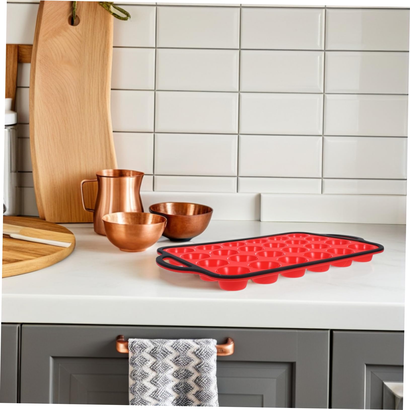 VALICLUD Moule à Muffins Silicone Antiadhésif Compartiments Pour Gâteaux Et Pancakes Réutilisable Et Lavable Pour Cuisine Familiale