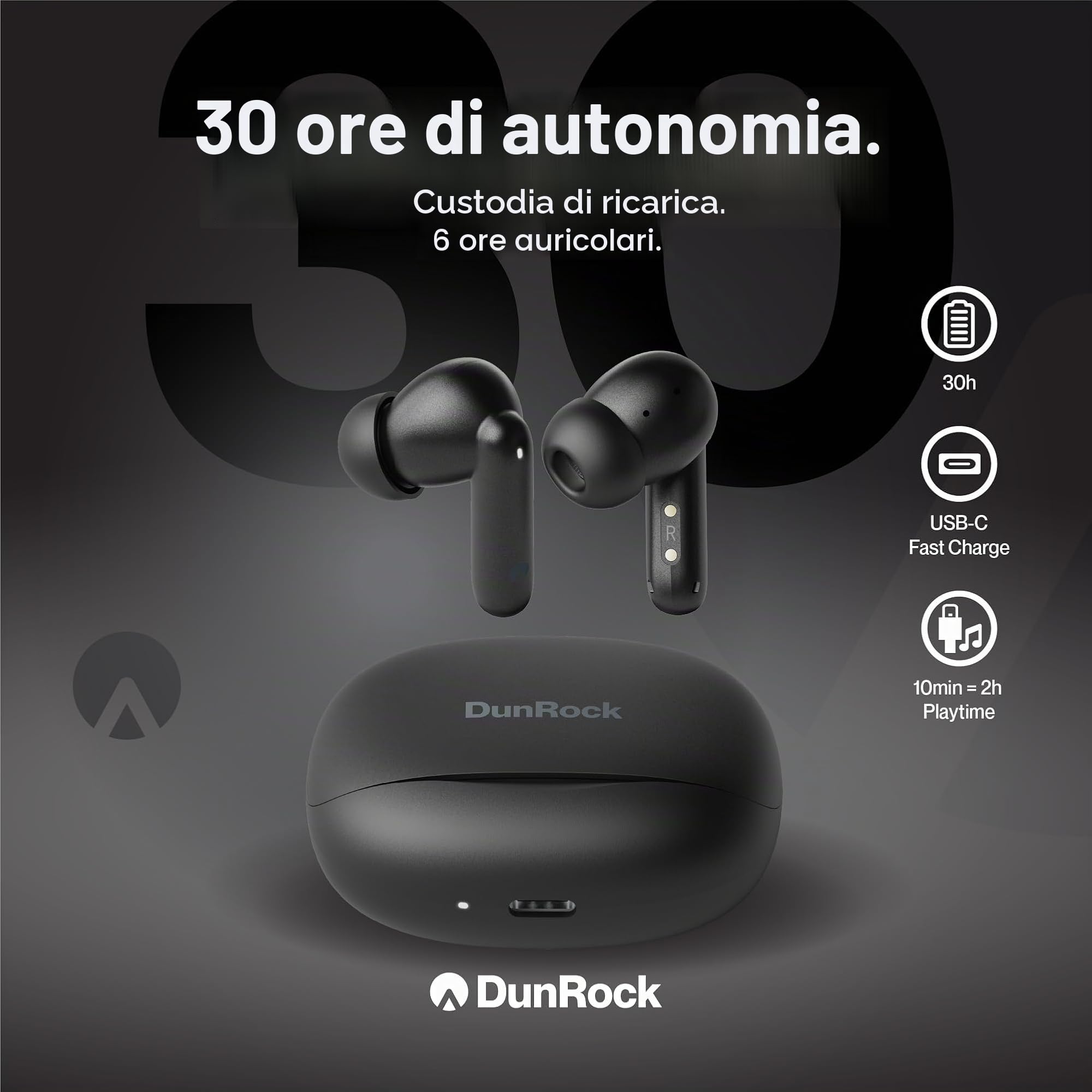 Bubble Pro Auricolari in-ear Bluetooth 5.4 – Auricolari Senza Fili con ANC, Multipoint, Controllo App, Batteria 35h, Microfono ENC, Touch, USB-C, True Wireless per lavoro, Sport & Gaming