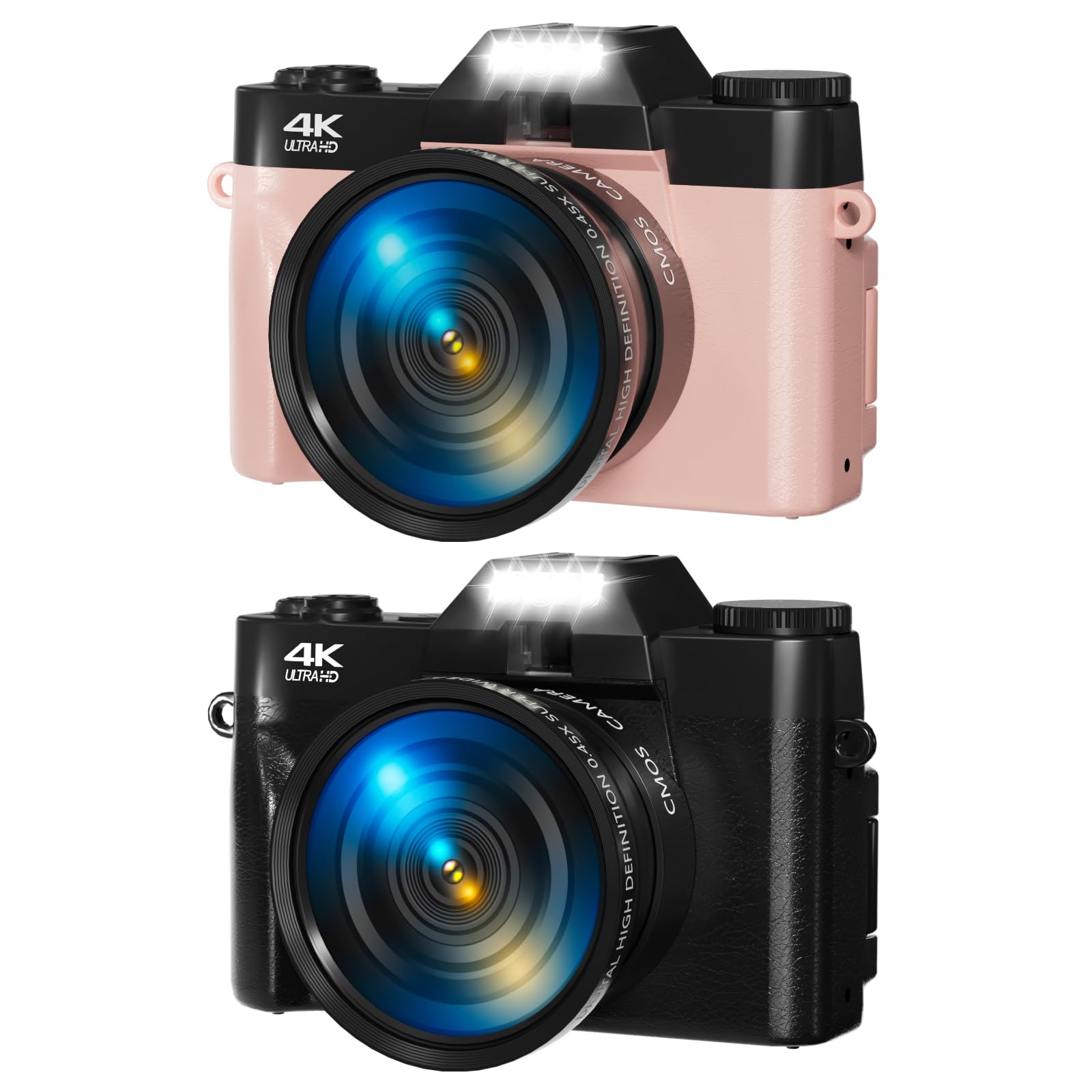 Digital Camera, FHD 4K 75MP WiFi Vlogging Video Camera for YouTube with 3'' 180°Flip Screen, 64GB SD Card, 16x Digital Zoom, 2 Batteries, Point and Shoot Digital Camera for Beginner