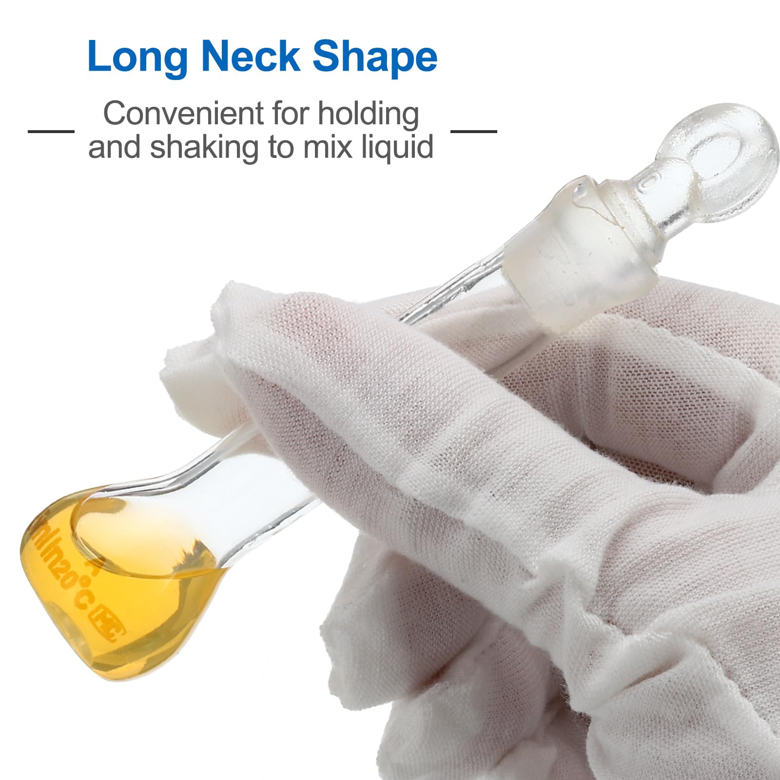 PATIKIL Fiole Jaugée de 5 ml, Lot de 10 Fioles Jaugées Graduées en Verre Borosilicate 3.3 avec Bouchon en Verre, Tolérance de 0.22 ml pour les Expériences en Laboratoire, Transparente