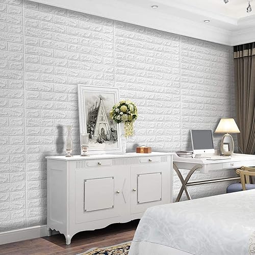 Miniatura 3 de Paneles adhesivos de pared de espuma de polietileno en imitación ladrillo 3D listos para despegar la lámina posterior y pegarlos en la pared
