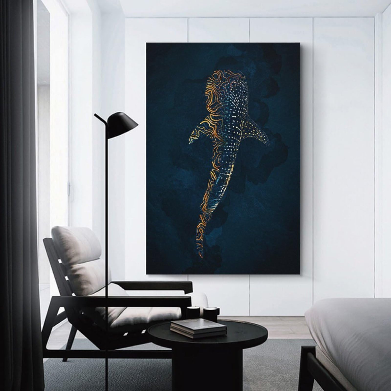 Junmoney Unframe-Style-14 Whale Shark Art Print Room Decor Wall Art 24X36inch(60X90cm), For Entrance Walls, Hall Decor Or Foyers, A Neat Decor Update For Hallways