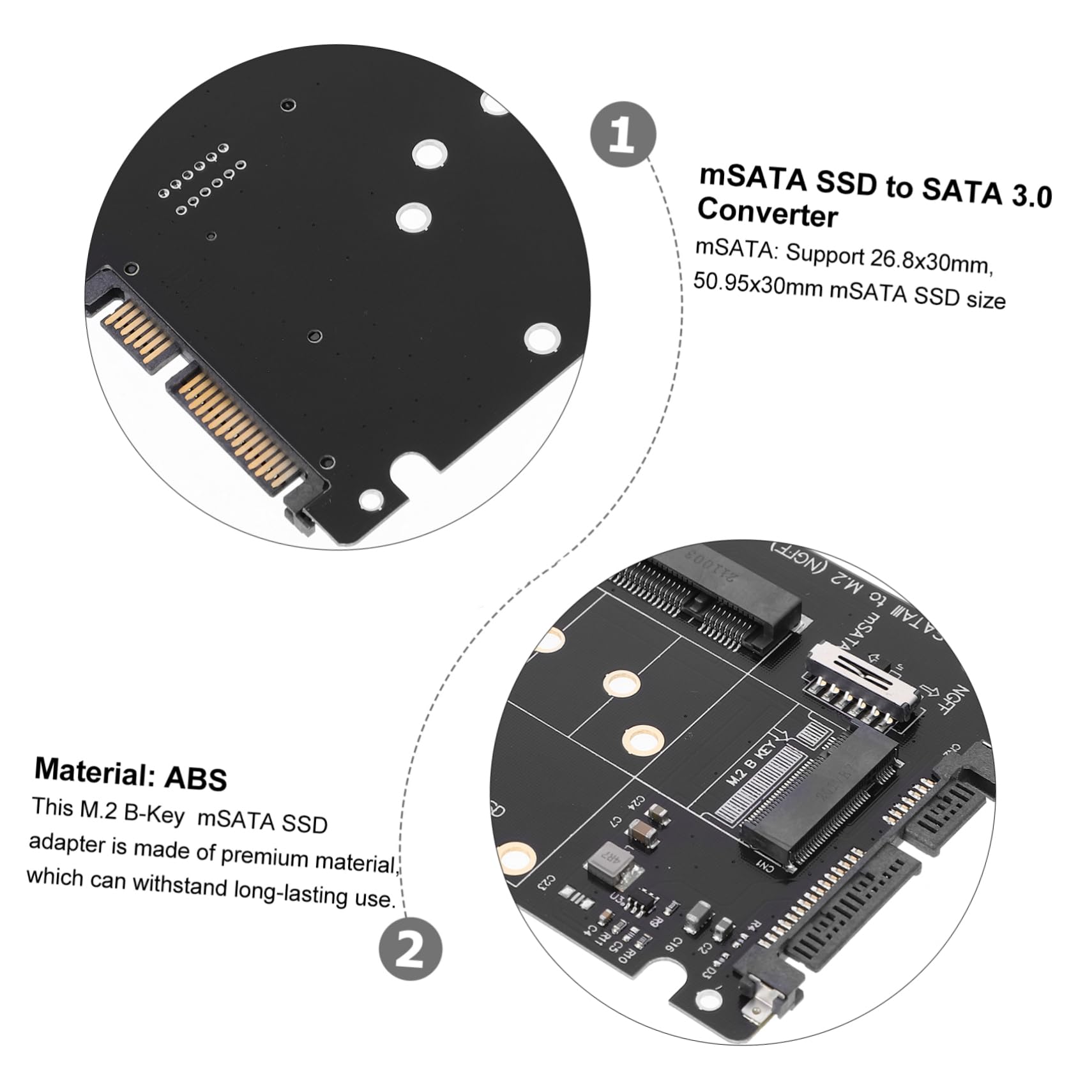 ARTIBETTER B Msata Ssd Adapter Card Expansion for High-Speed Data to Easy Installation Compatible Ii for Computer Upgrades