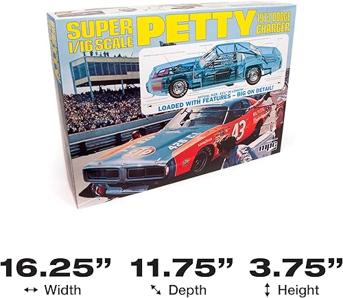 Miniatura 5 de Round 2 MPC Richard Petty 1973 Dodge Charger - Kit de modelo a escala 1:16 (MPC938)