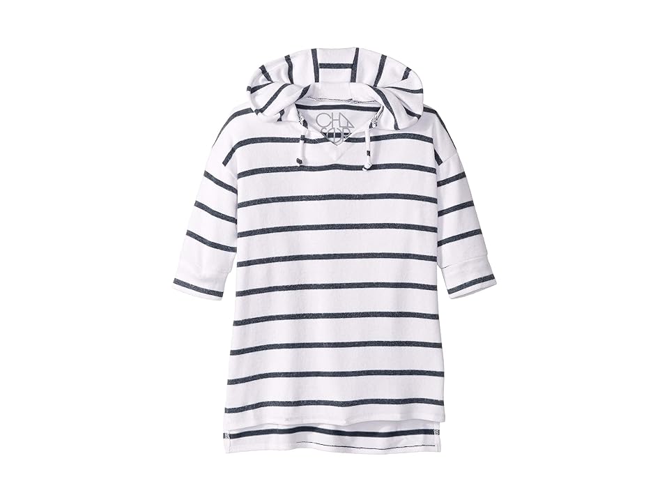 

Chaser Kids Super Soft Love Knit Split Side 3/4 Sleeve Pullover Hoodie (Little Kids/Big Kids) (Stripe) Girl's Sweatshirt
