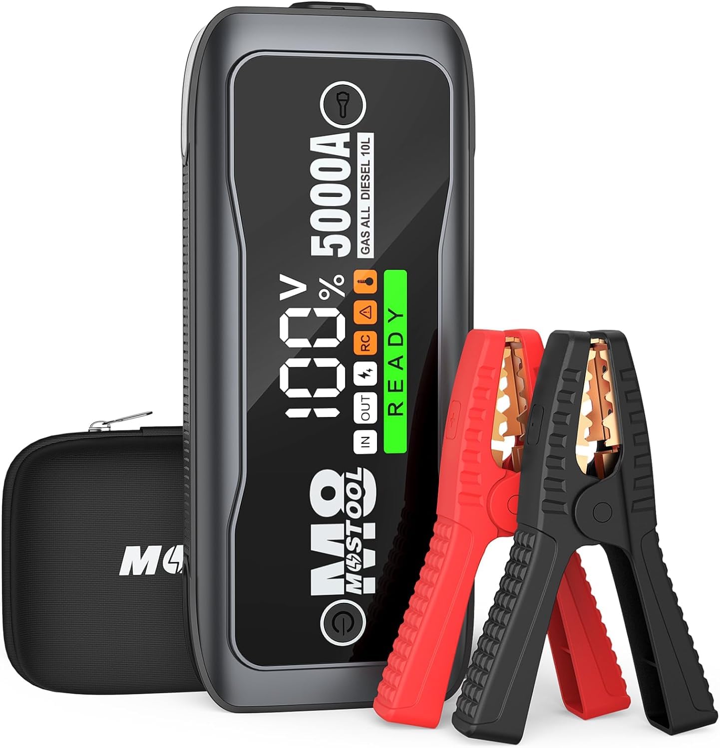 MOSTOOL 5000A Car Jump Starter 12V Portable Battery Booster with LED Display Fits All Gas Engines and Up