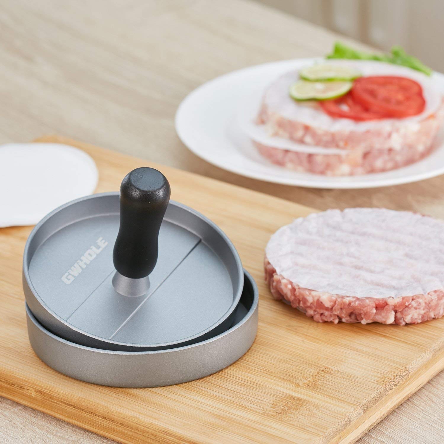 GWHOLE ハンバーガープレス パティ作り 肉プレス 手軽にパテが作れる キッ…