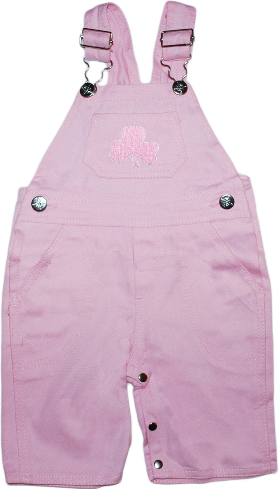 Creative Knitwear Irish Baby Shamrock Long Leg Overalls Pink