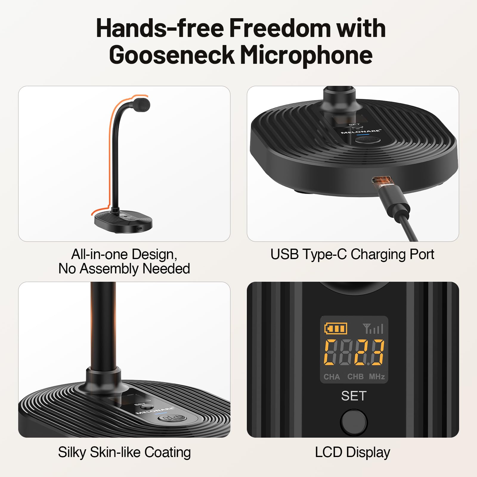 Amazon.com: MELONARE 4-Channel Wireless Conference Microphone