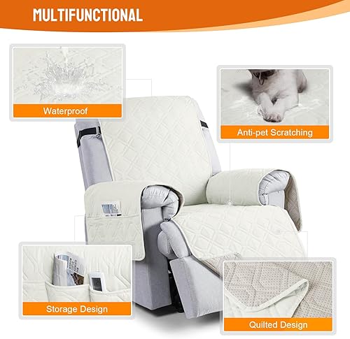 Miniatura 5 de VANSOFY Fundas 100% impermeables para sillas reclinables, funda antideslizante para sillas reclinables, protector de muebles para perros, funda