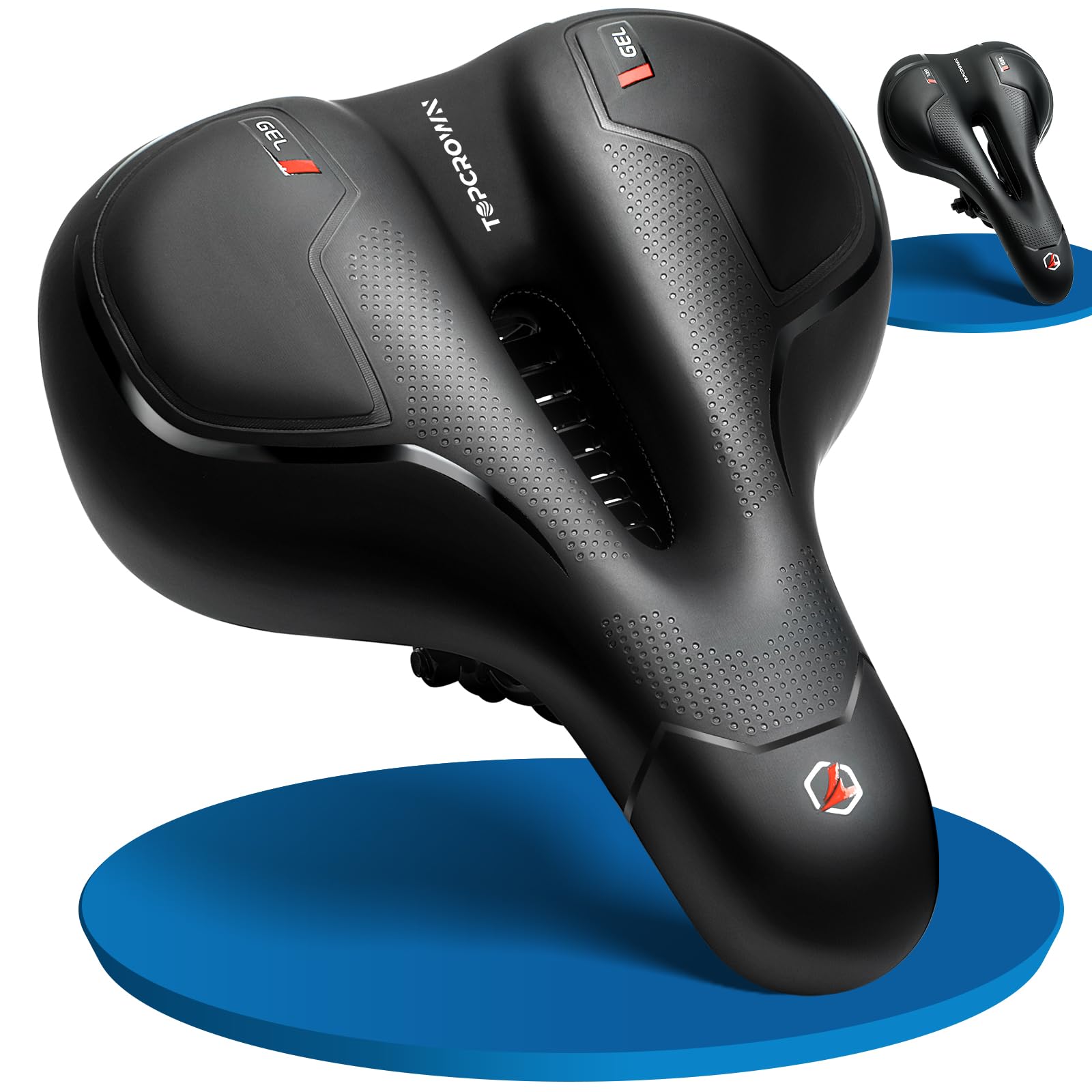 Topcrown Bike Seat for Men Women with Dual Shock Absorbing Ball Memory Foam (City)