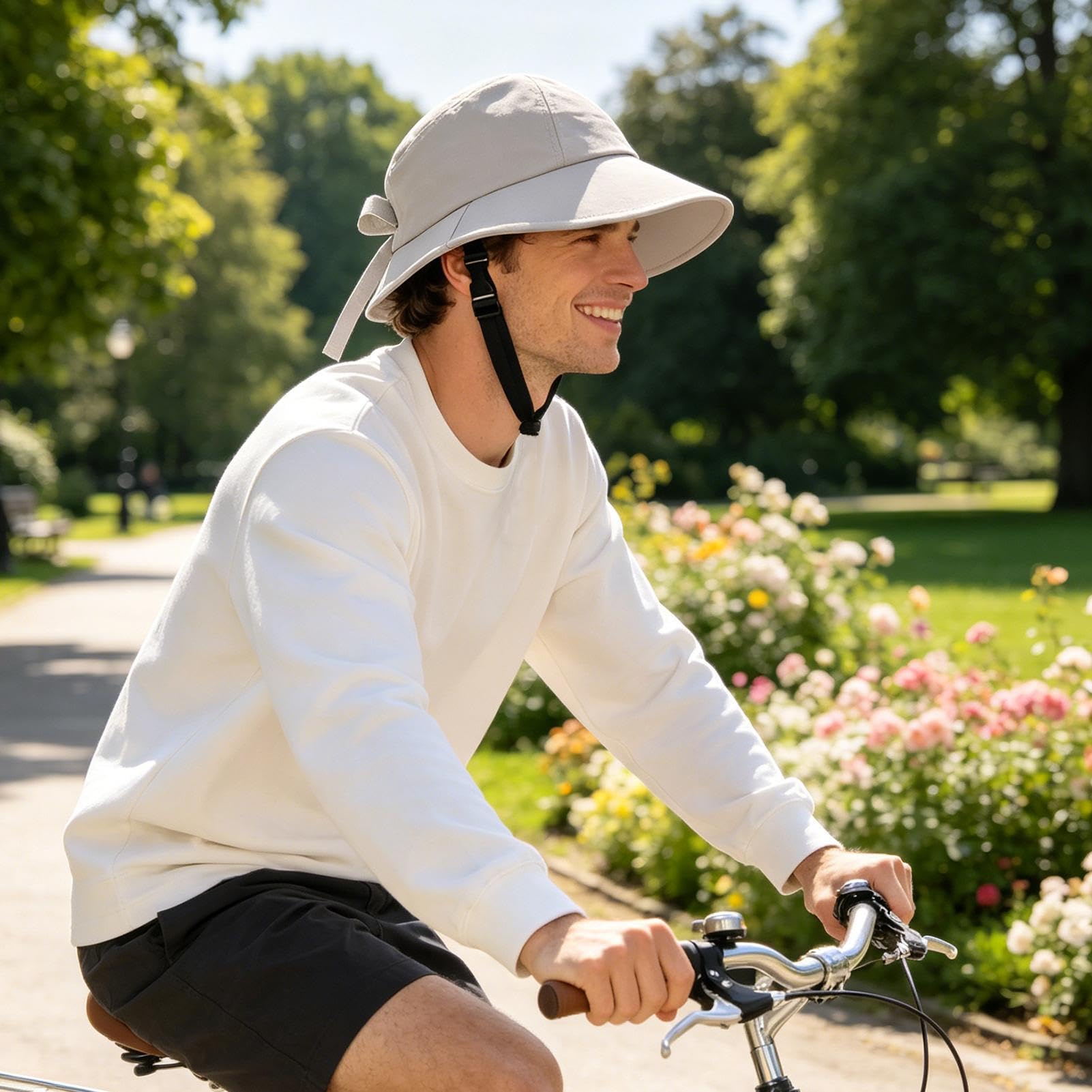 Casco De Bicicleta Estilo Sombrero - Sombrero De ala Ancha Y Protección Solar | Casco De Seguridad para Ciclismo - para Ciclistas Playa Ocio Ciclistas Casuales Verano Caluroso Y Ciclismo Al Aire