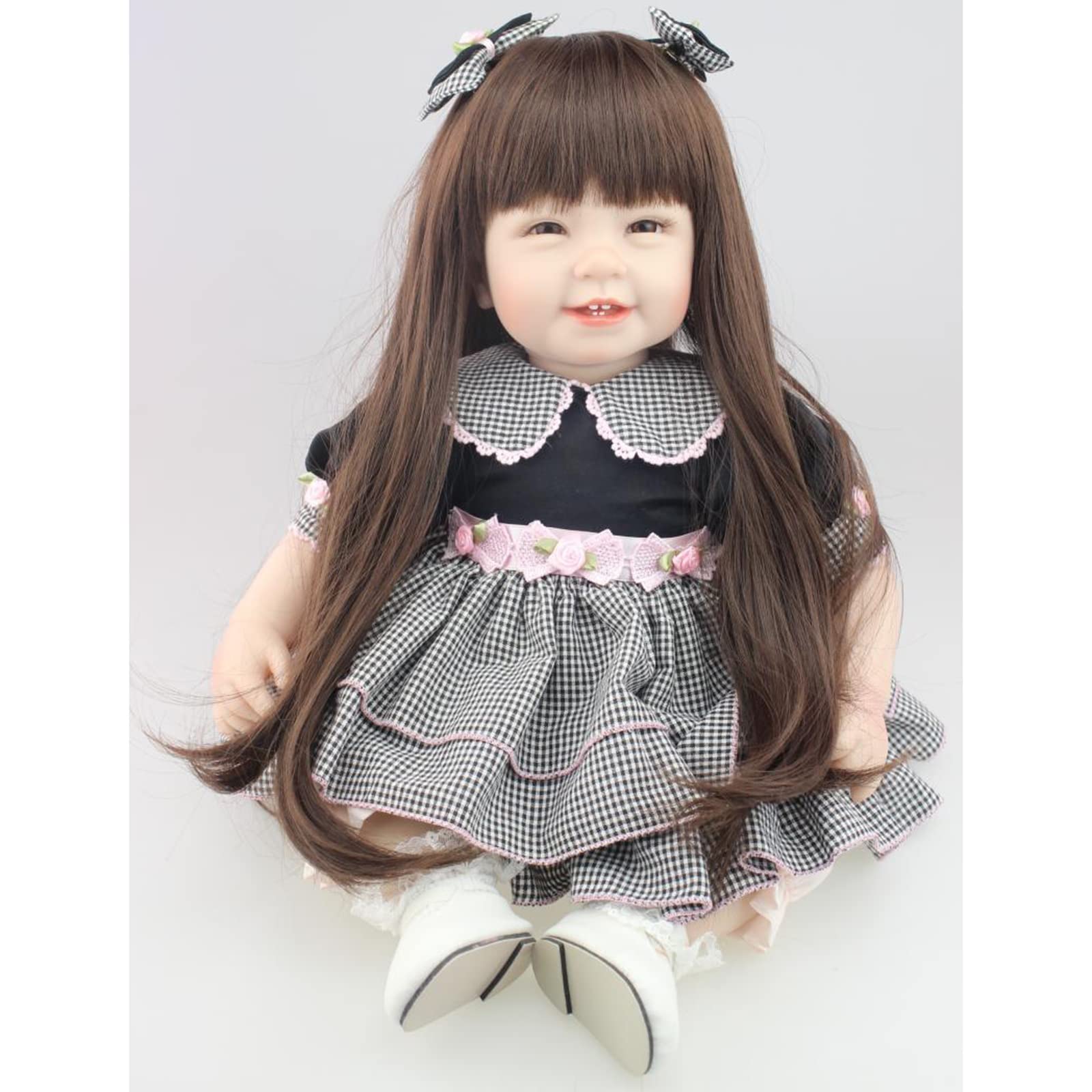Amazon.co.jp: 55CMリボーンドールロングヘアーガールベイビーキュート