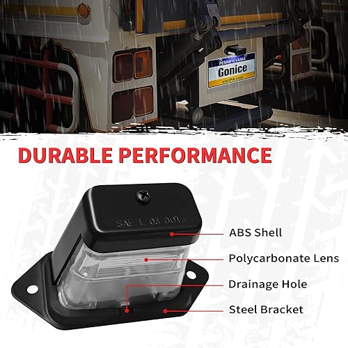 Miniatura 3 de Gonice Luz LED superbrillante para matrícula, 6-SMD, ajuste universal para camión, remolque, furgoneta, RV, SUV, barco, luz debajo del capó, cumple