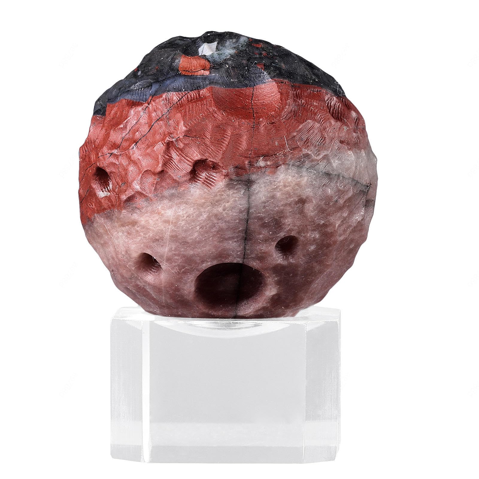 ICXLPMC 40mm Quartz Crystal Ball Stones Gemstone Divination Sphere Planet with Stand for Spiritual Feng Shui Home Decoration,red
