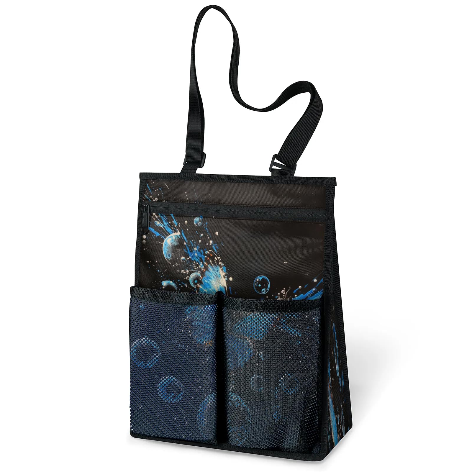 Ourtheme Bubbles Butterflies Portable Shower Bag for Travel Gym Camp Beach Tote Shower Caddy Bags Hanging Toiletry Organizer