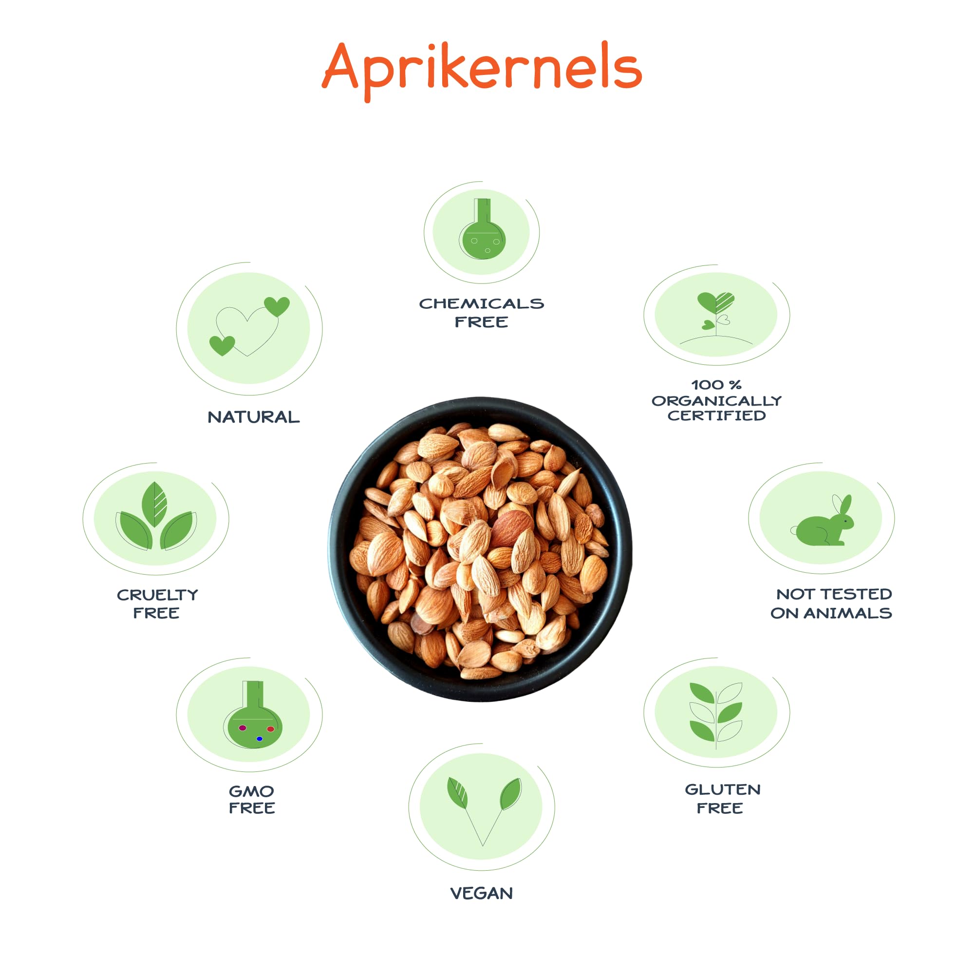 1kg Organic Apricot Nuts, 1kg (Pack of 1) - Image 3