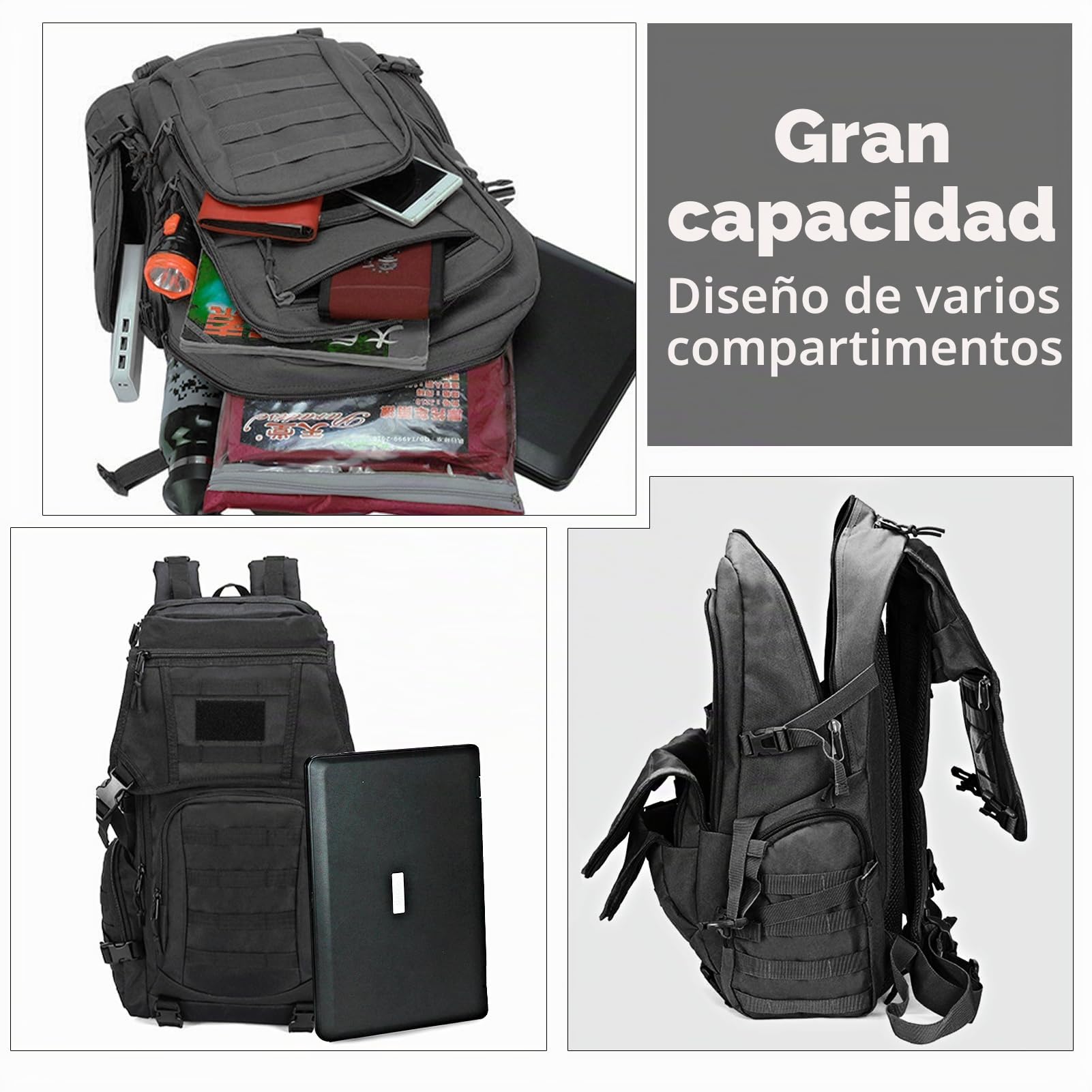 RAPIDSKY Mochila táctica militar de 35 L, mochila impermeable para senderismo, mochila militar grande de 3 días, bolsa de asalto Molle, mochila de lona