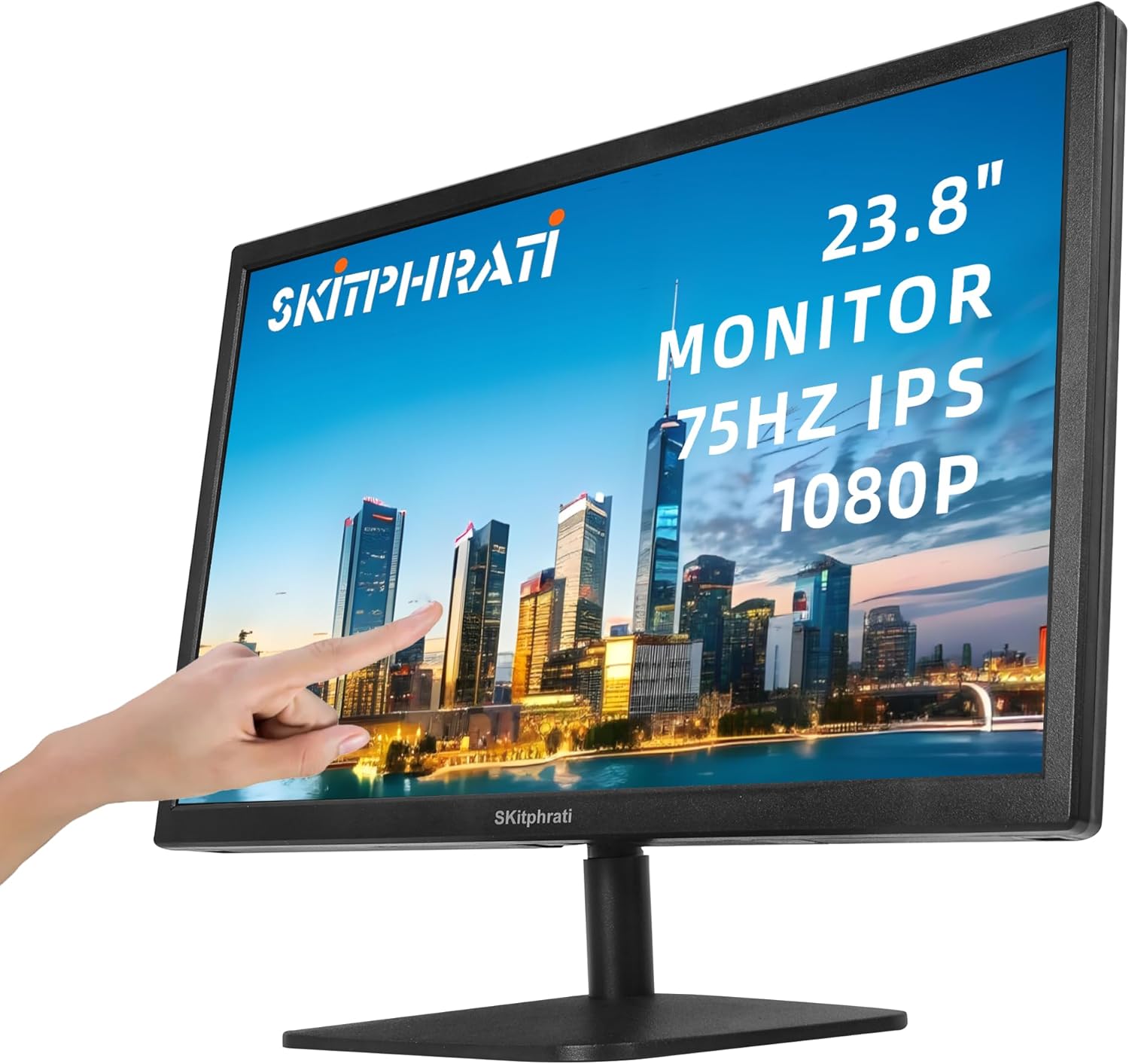 21.5 Inch Touchscreen Monitor FHD 1920x1080p IPS Screen, VESA Support, 10-Points Computer Touch Screen PC Display with Type-B HDMI VGA Port, 75Hz Desktop Touch Display, Black 21.5 inch Touchscreen Computer Monitor