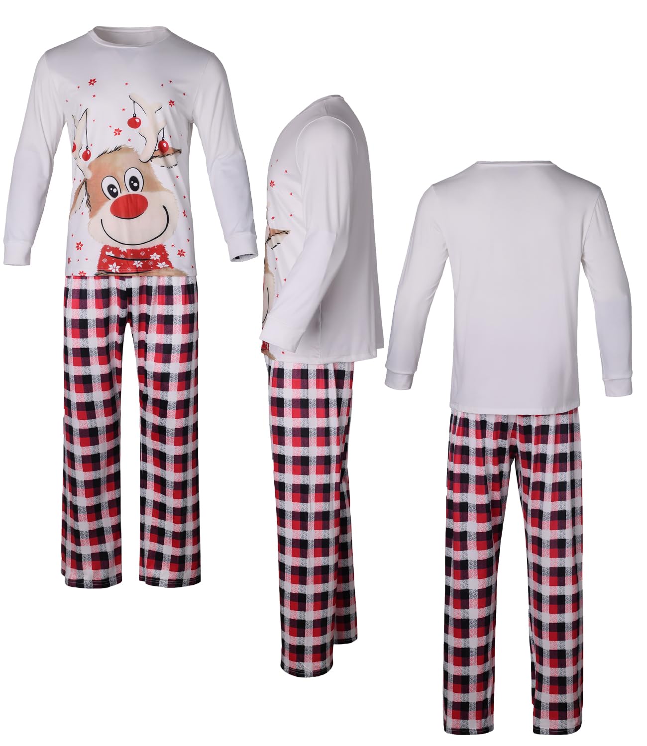 SAMGU Pigiama Famiglia Natale Set Pigiama di Capodanno Indumenti da Notte Abiti Natalizi Tuta per papà Mamma Bambini