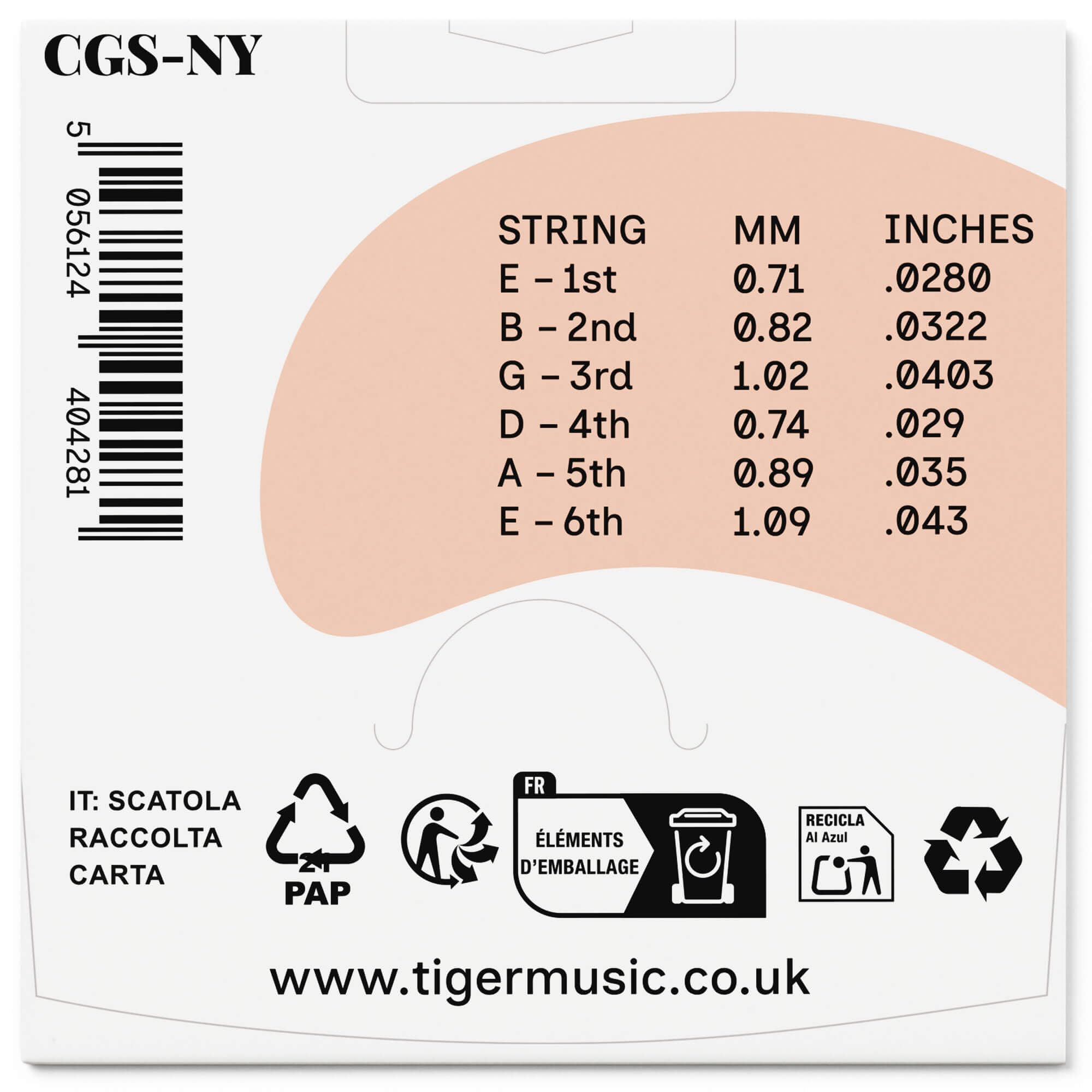 TIGER Jeu de cordes pour guitare classique – Tension normale Cordes en nylon – antirouille