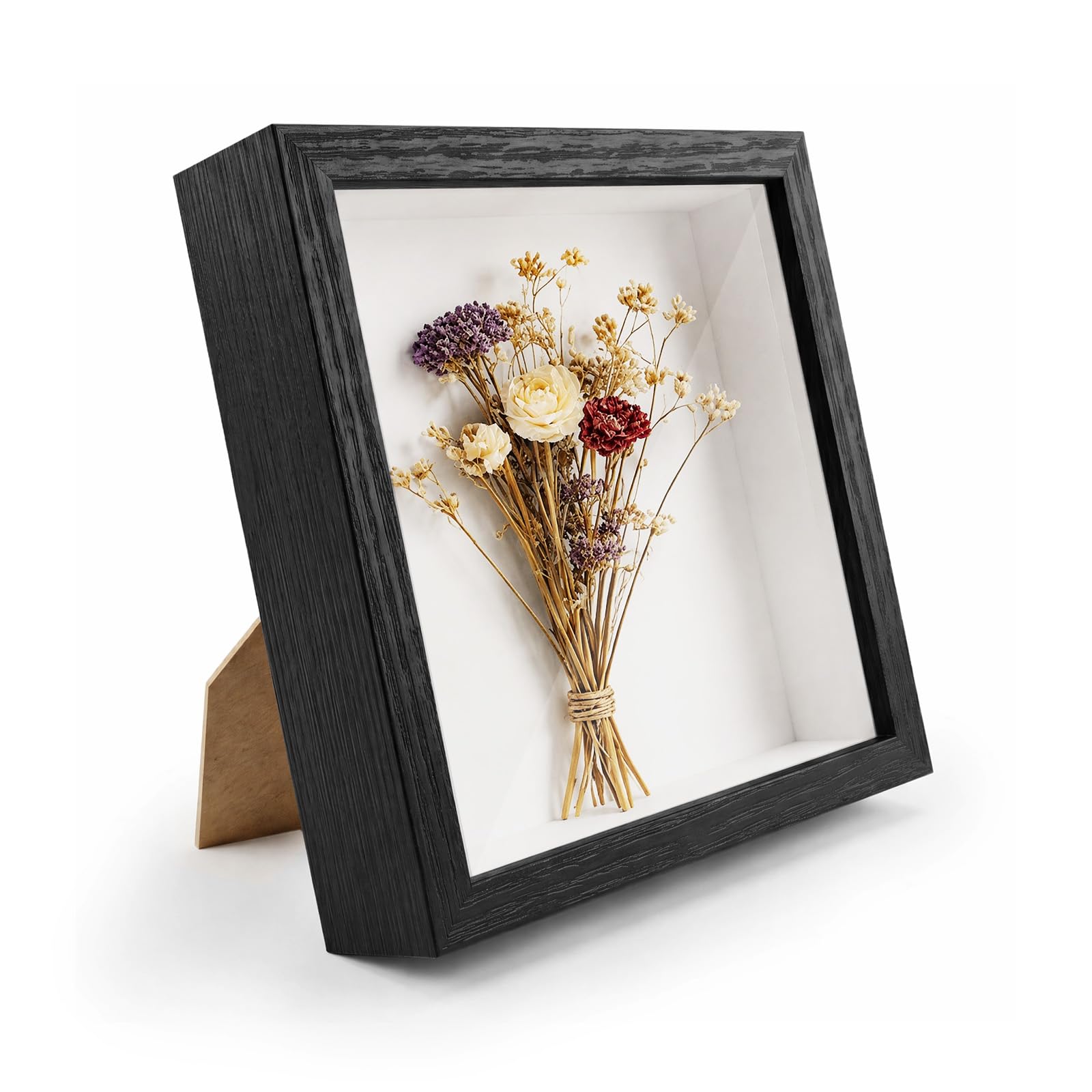 Limiebllu 3D Shadow Box Frame,6"× 6",3 cm Deep Box Frame,Black,Wooden