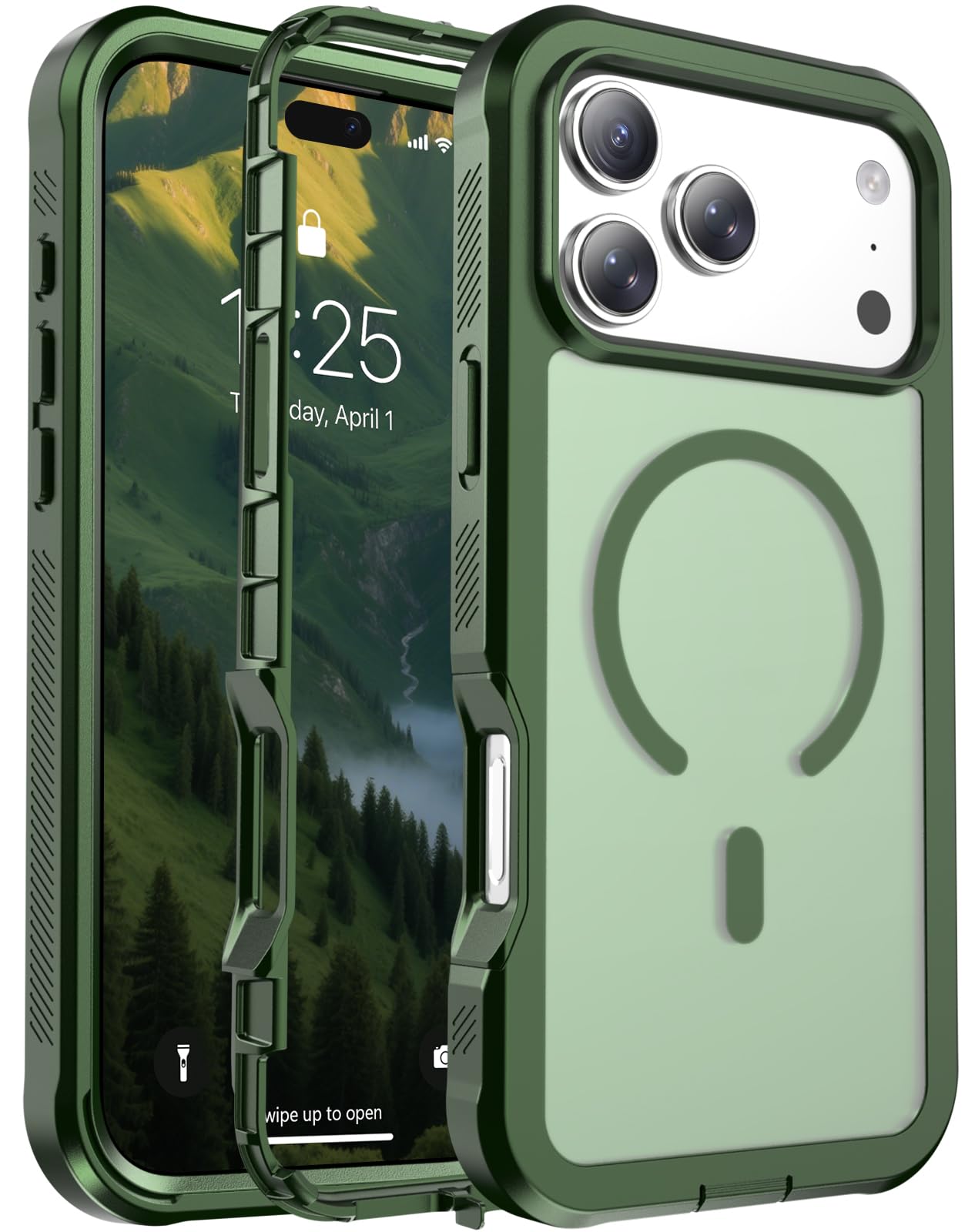 Magnetic for iPhone 18 Pro Max Case/iPhone 17 Pro Max Case Army Green