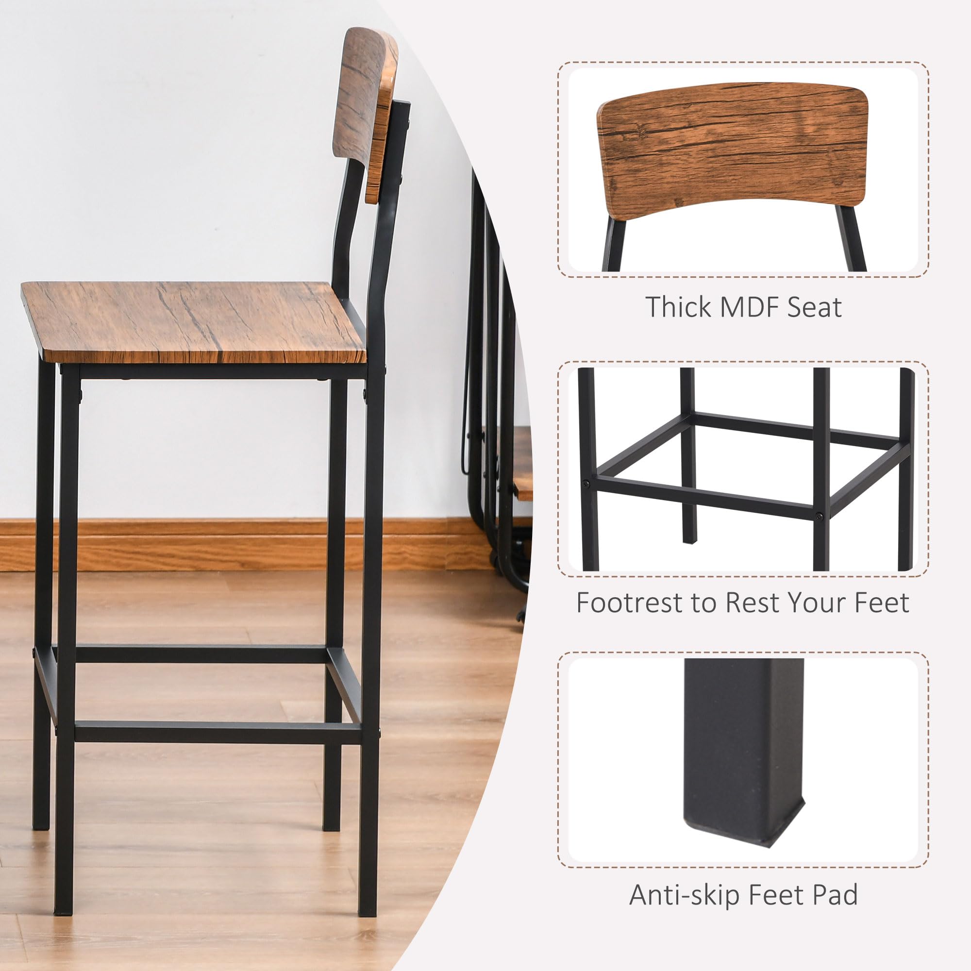 ★ Private Bar Counter Set ☆ Private Bar Counter Set Tyler 3-Piece 38-inch Counter Bar Set