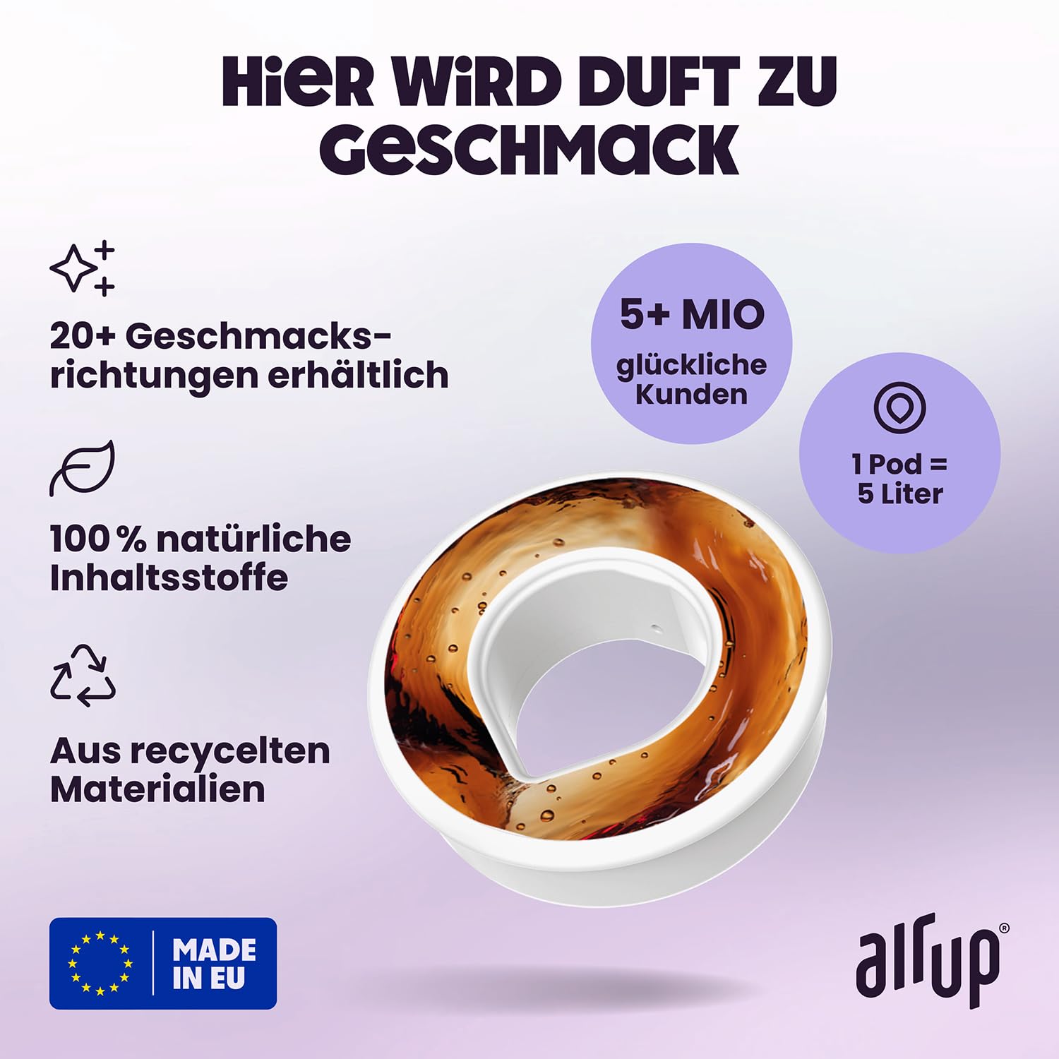 air up® Pods 5 Geschmacksrichtungen im Probier-Set Flavor 5 | Duft-Pods für 25 Liter Wasser mit zuckerfreiem Geschmack: Kola, Wassermelone, Orangeade, Apfel & Ananas I für original air up® Flaschen