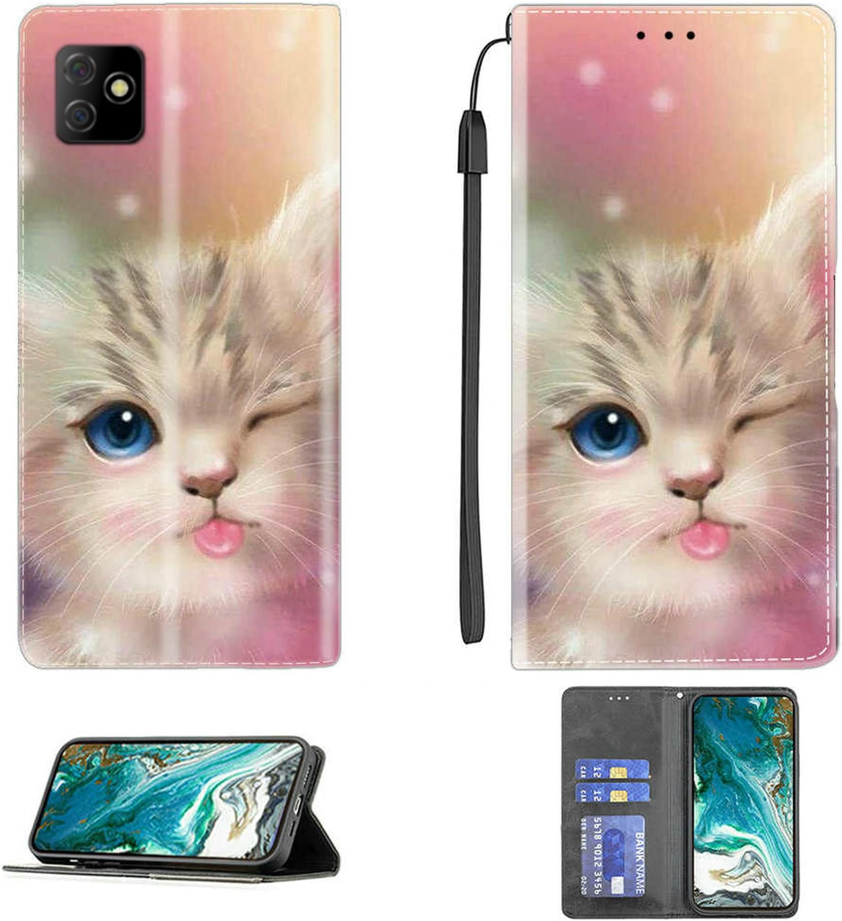 AroepurtCase for Digicel Dl4s Case Compatible with Digicel Dl4s Phone Case Cover PU Leather Kickstand Magnetic Wallet Case CPT21