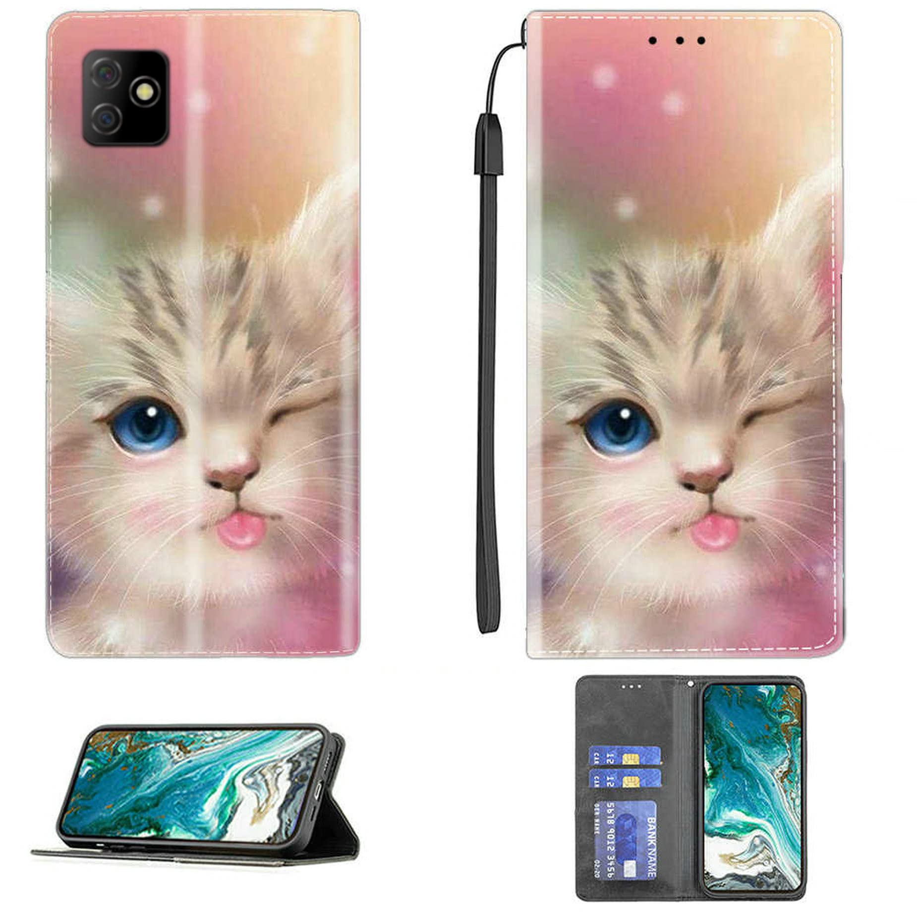 AroepurtCase for Digicel Dl4s Case Compatible with Digicel Dl4s Phone Case Cover PU Leather Kickstand Magnetic Wallet Case CPT21