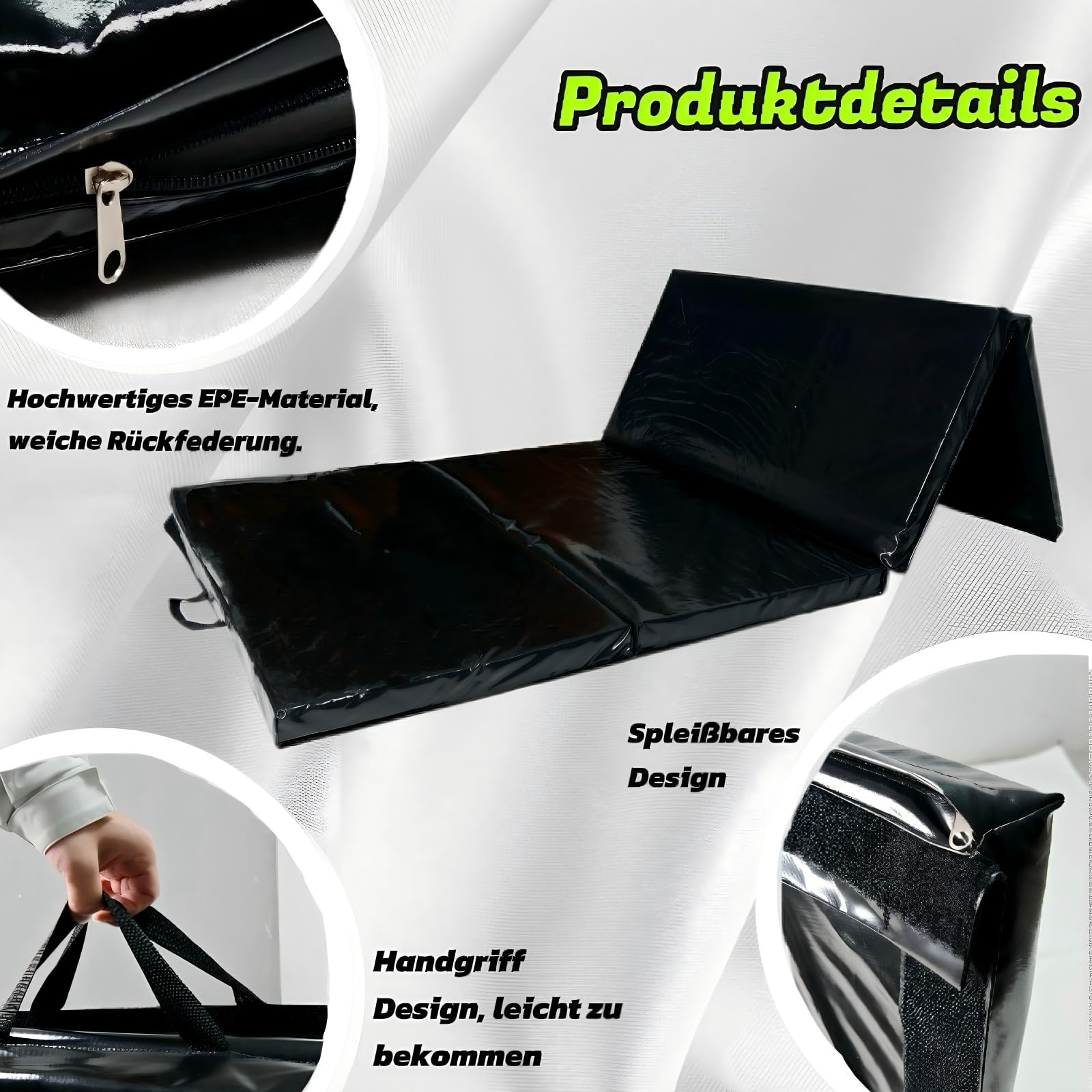 Kapler Turnmatte Faltbar 240x120x5 cm: EPE Gymnastikmatte Weichbodenmatte für Yoga und Fitness, für Kinder und Erwachsene