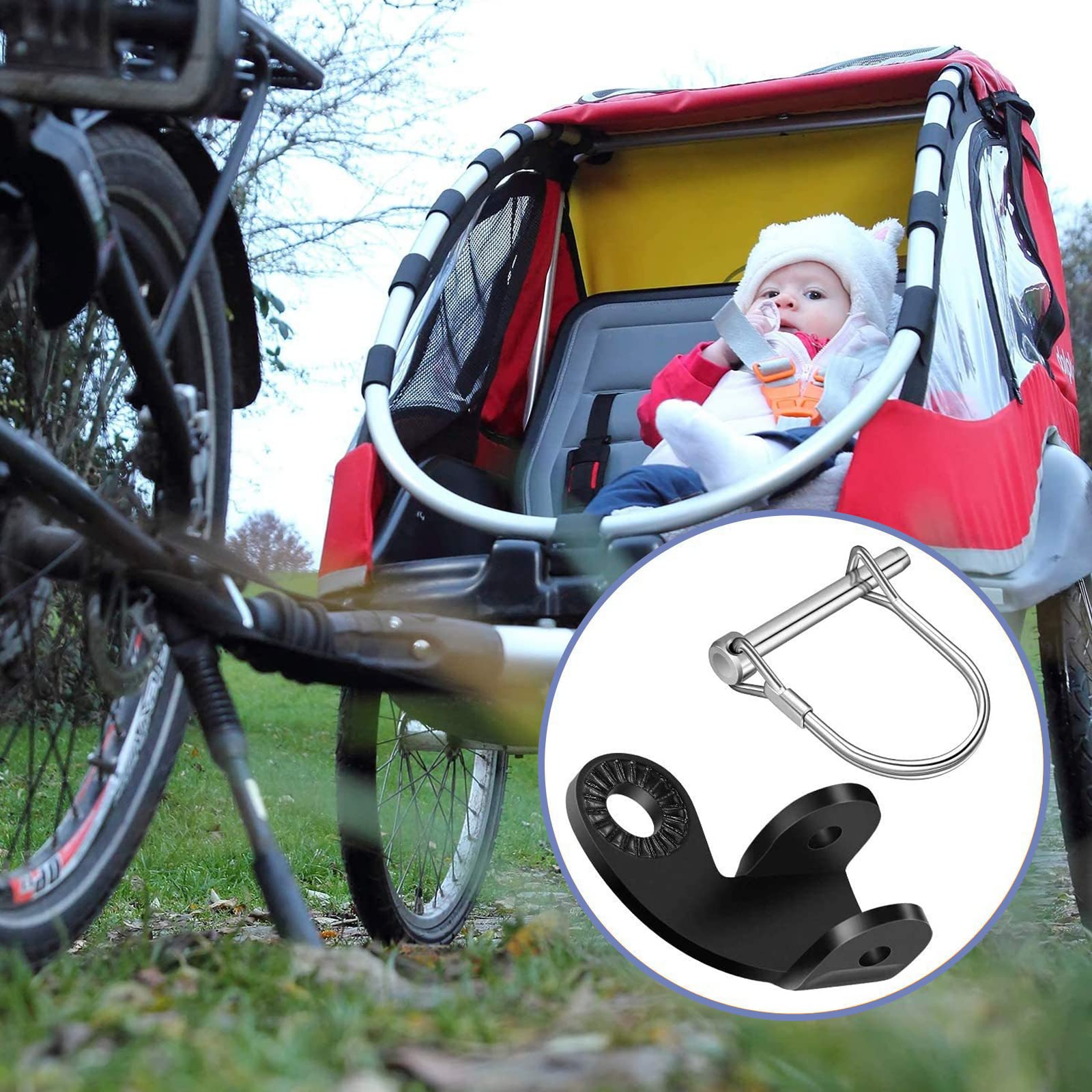 Gancio Traino Per Rimorchio Bici Bigxin - Testa Di Accoppiamento In Acciaio Per Bambini, 5.5x2.7x5 Cm - Foto 10