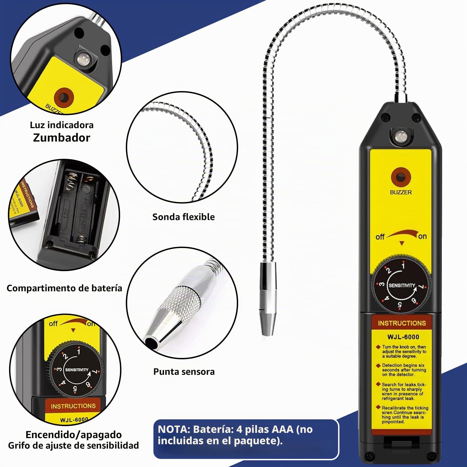 BACOENG Juego de Bomba de vacío y manómetro de CA de 4 CFM, Kit de Bomba de vacío HVAC con Detector de Fugas para refrigerantes R134a R410a R12 R22, con Grifo de Lata y acopladores rápidos