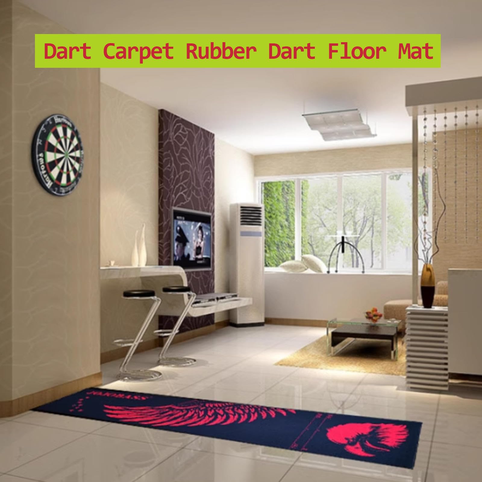 Amazon.co.jp: ラバーダーツマット 9.6 X 2フィート 高耐久