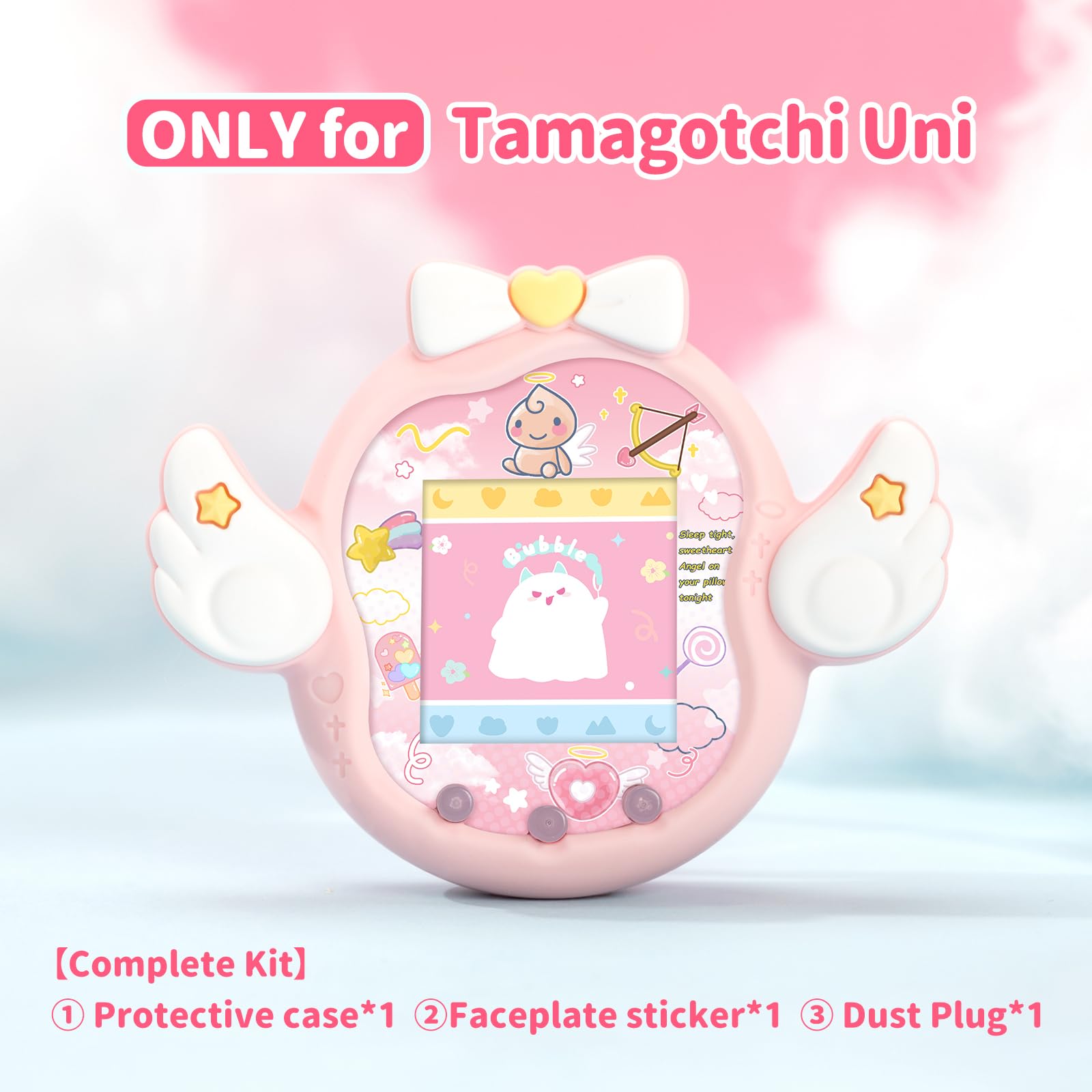 BUBBLELOGUS Angel Wing Protective Case for Tamagotchi Uni, Soft