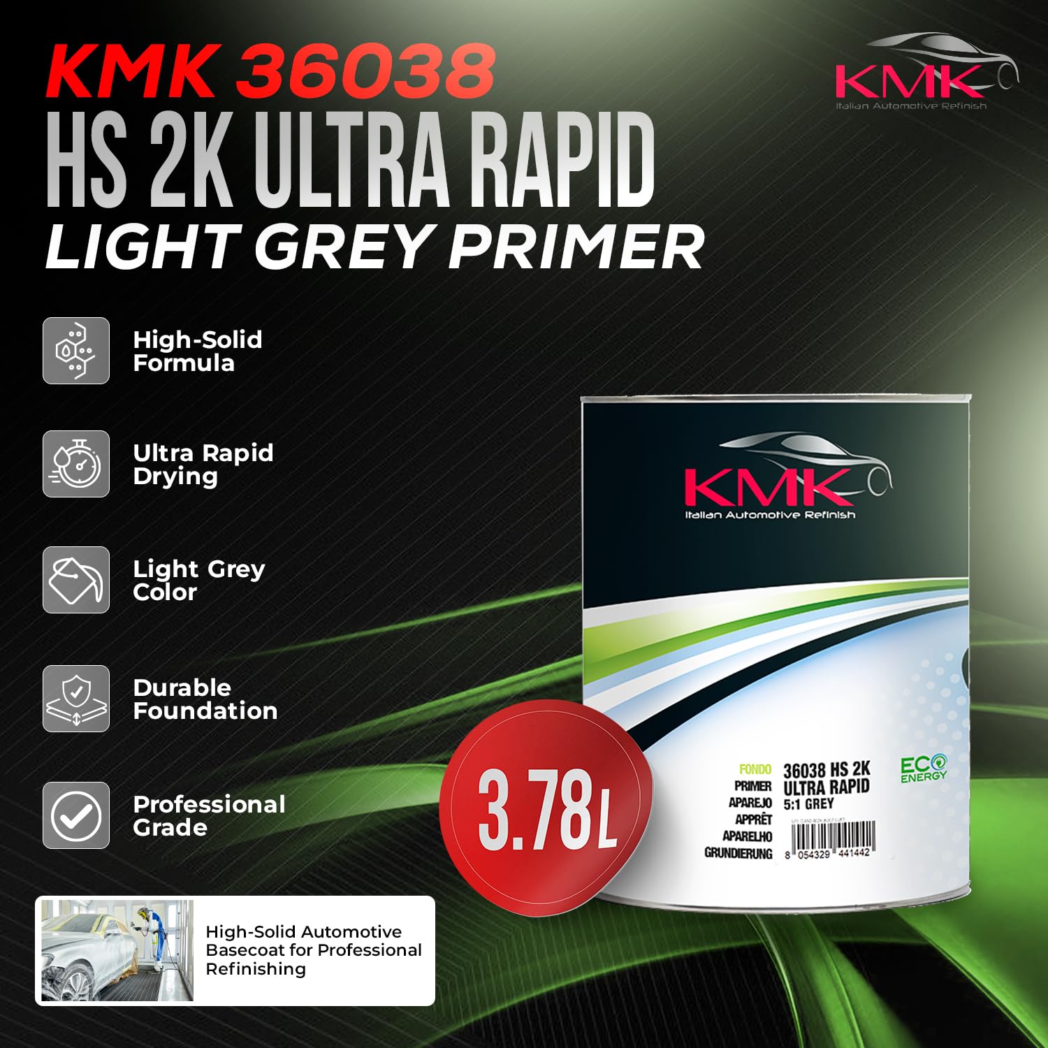 KMK HS 2K 5:1 Ultra Rapid Light Grey Primer