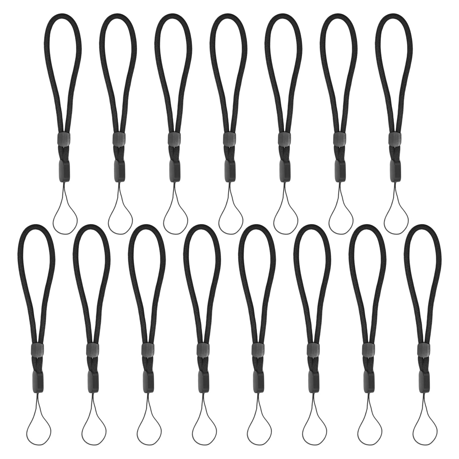 Rnfksu Black 15 Pieces Of Adjustable Mobile Phone Lanyard, Non-Slip Mobile Phone Lanyard, Fashion Wrist Strap, Anti-Lost Sling, Daily Leisure Decoration Belt.