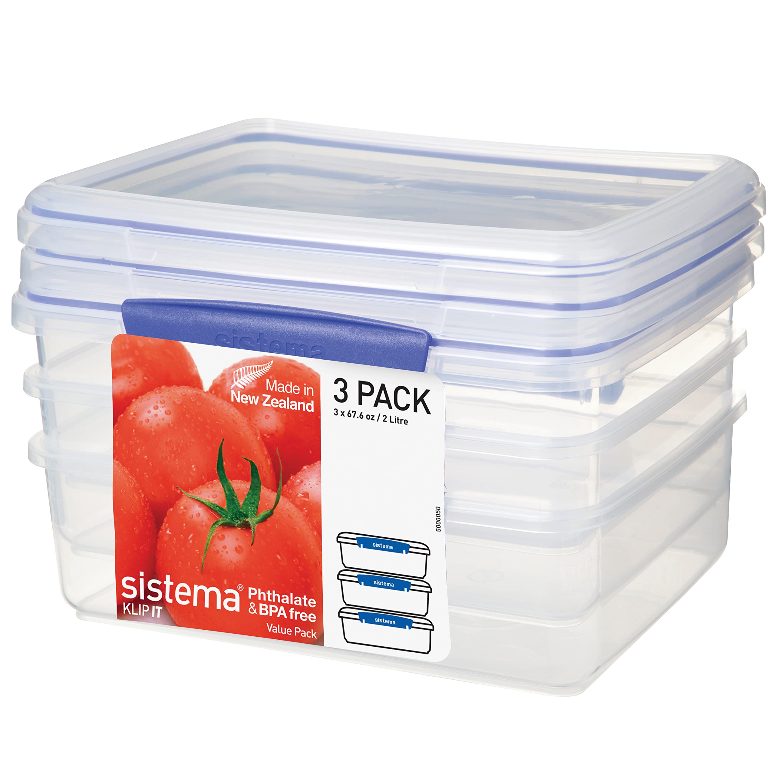 Sistema KLIP IT Food Storage Container Set 2 L Large Airtight Food