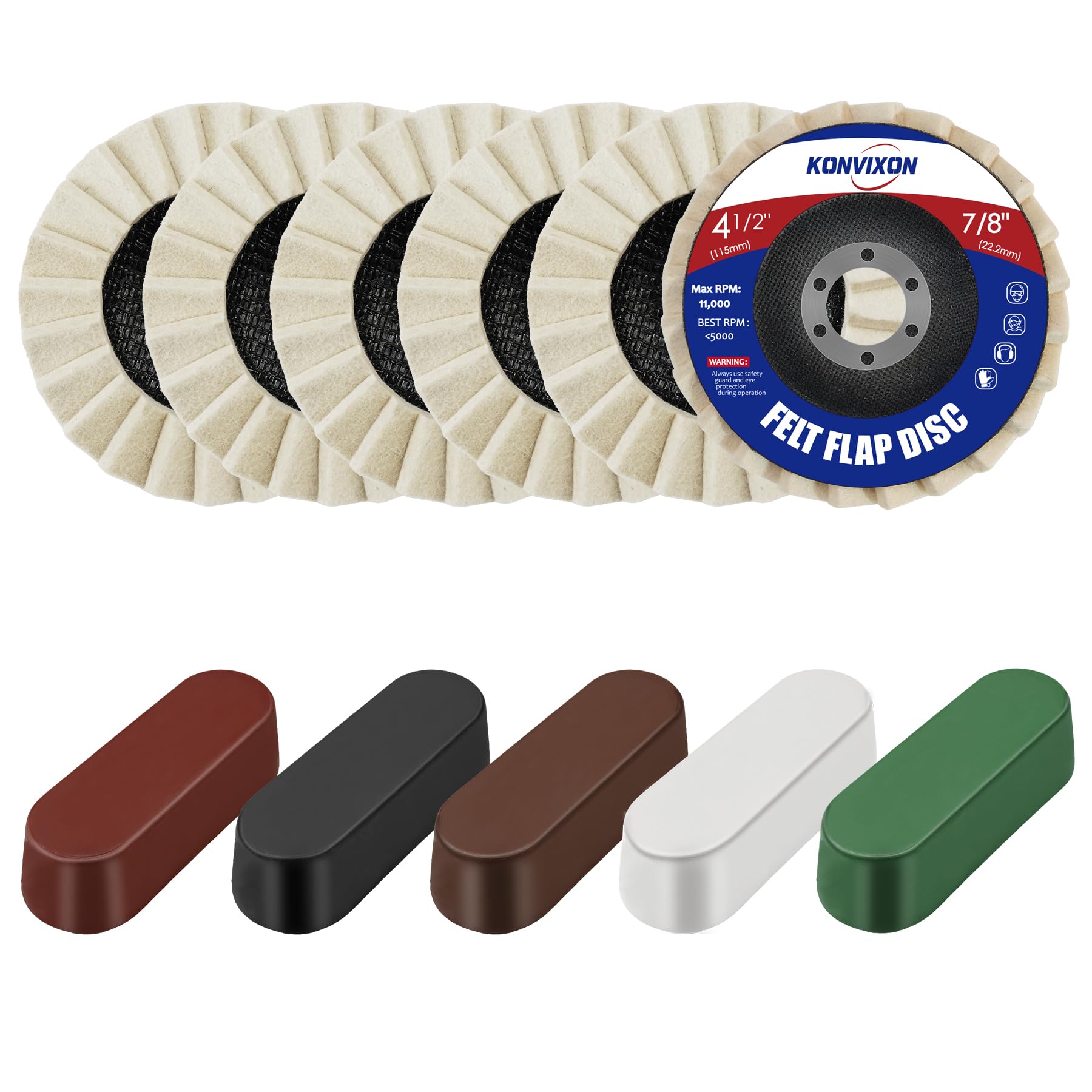 Wool Felt Flap Discs - Polishing for Angle Grinders -8