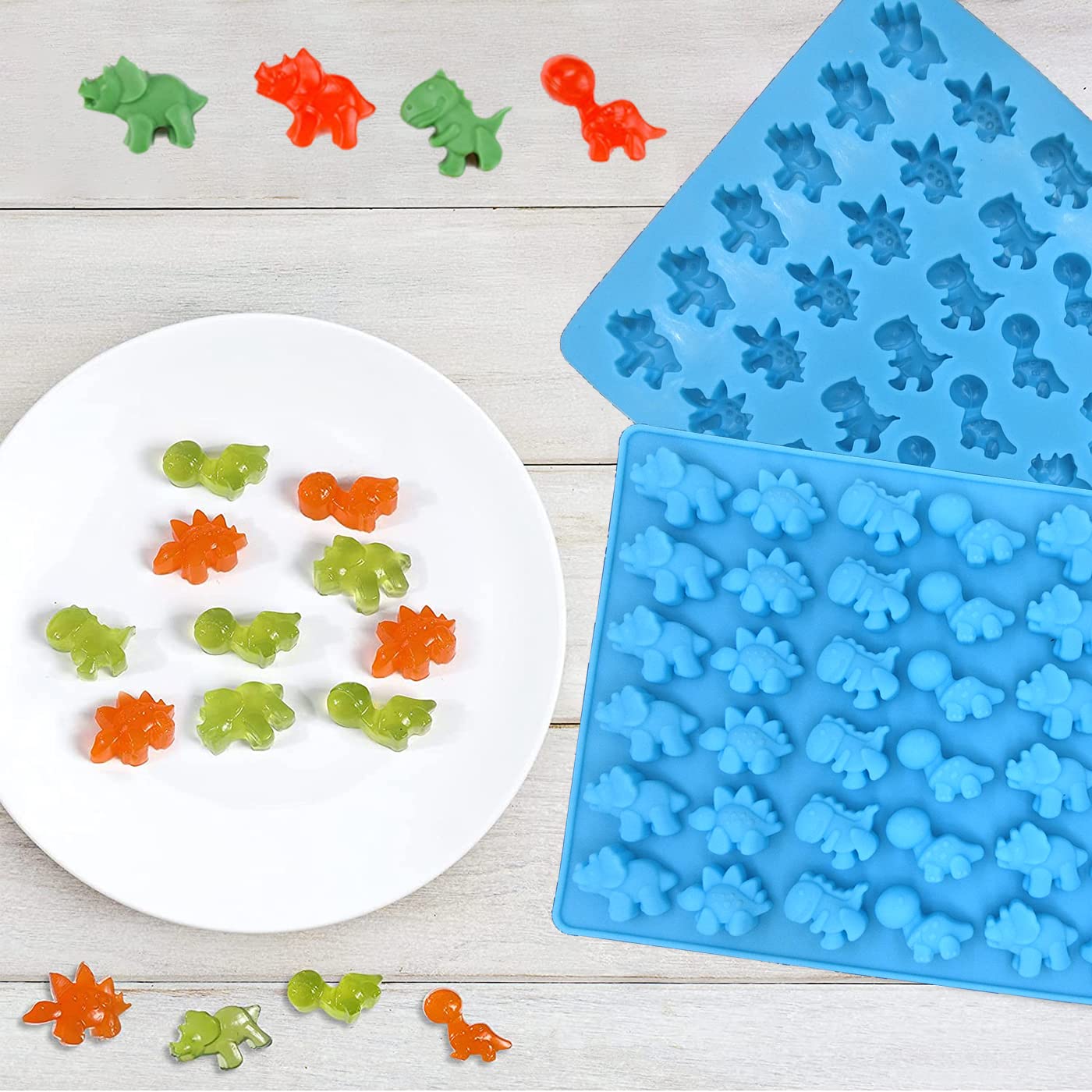 Paquete De 3 Moldes De Silicona Reutilizables Para Chocolate Con 2 Cuentagotas Moldes De Silicona Antiadherentes Mini Dinosaurios Corazones Osos 92095877