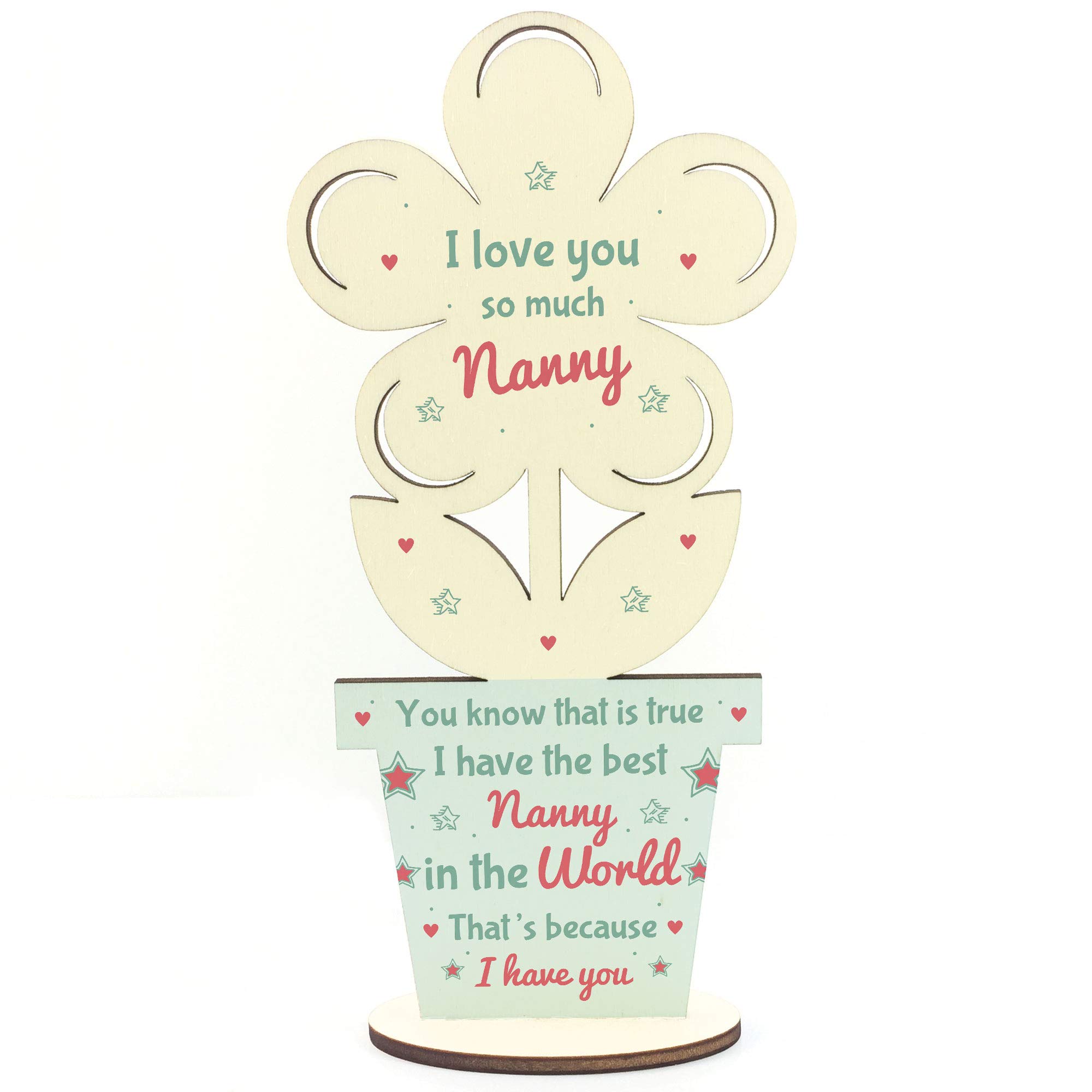 Gift For Nanny Wood Flower Best Nanny Birthday Gift Special Thank You Gift Keepsake Grandparent Gift Home Plaque
