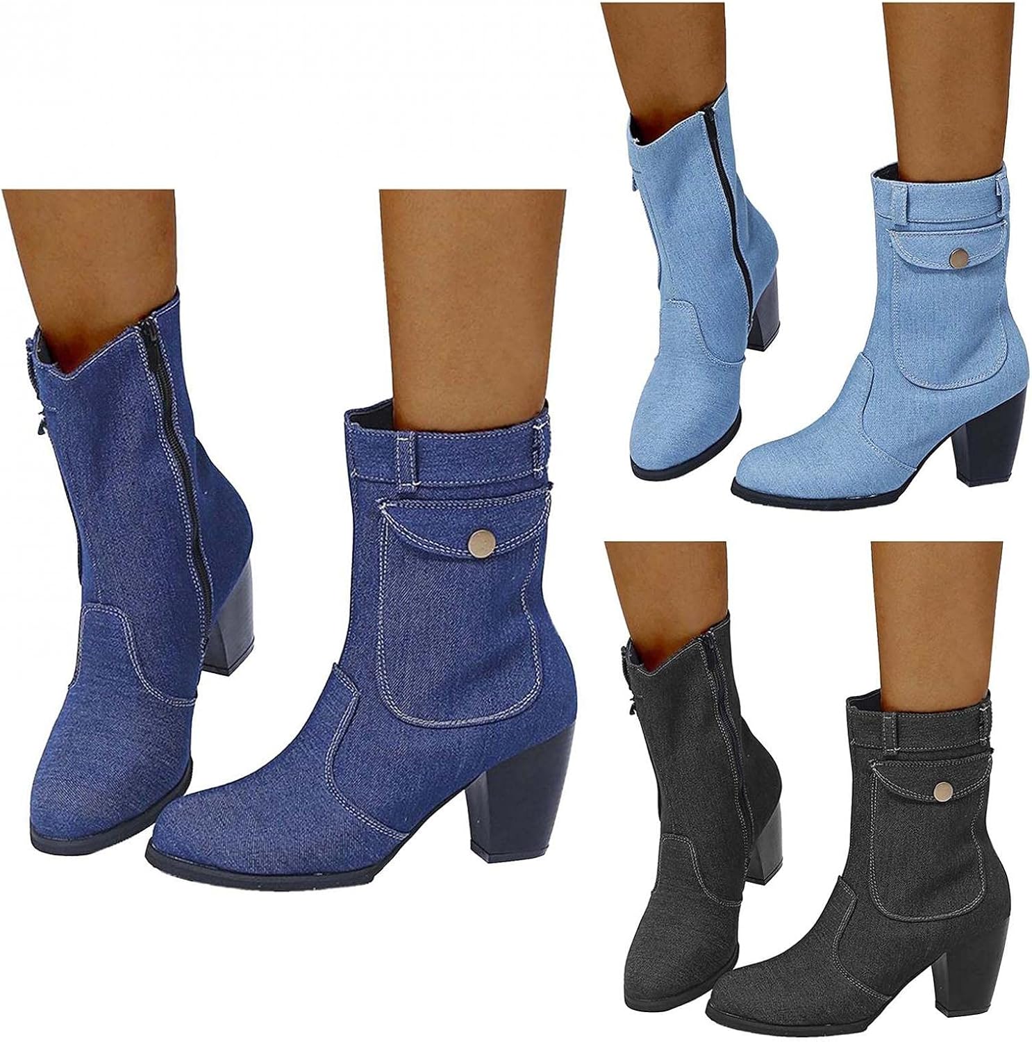 denim ankle boots