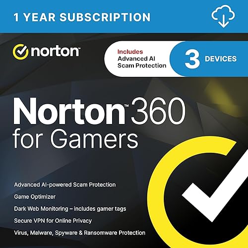 Norton 360 for Gamers 2026 Ready, Multiple layers of protection for up to 3 Devices  Includes Game Optimizer, Gamer tag monitoring, Secure VPN and