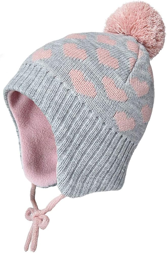 Bonnet D'hiver Enfant Avec Pompon Et Cache-oreilles - Taille 2-8 Ans - Double Couche Acrylique Et Polaire - Très Chaud, Pour Garçon Et Fille